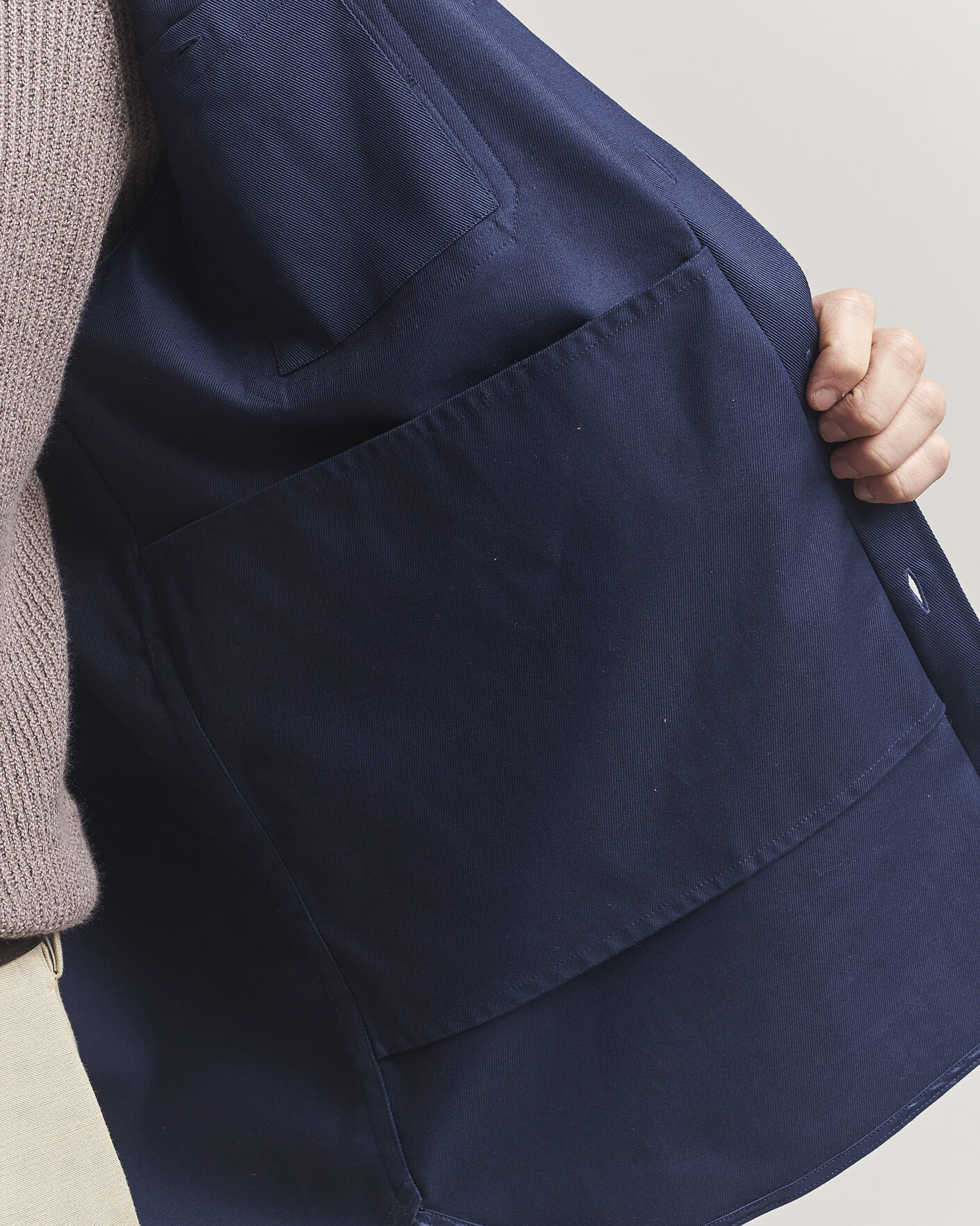 Hombres | Camisas | Caruso | Twill Cotton Overshirt Navy