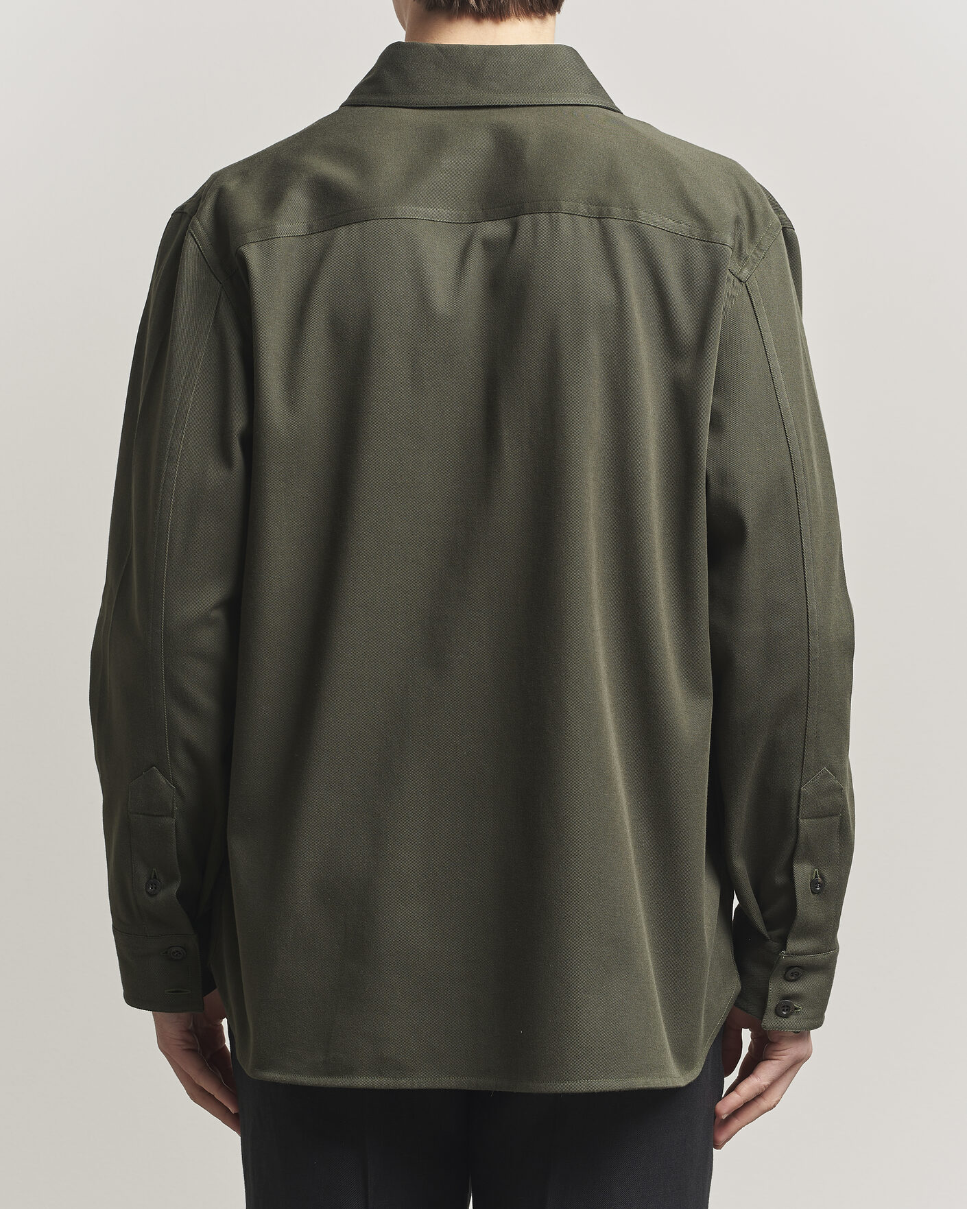 Hombres | Camisas | Caruso | Twill Cotton Overshirt Dark Green