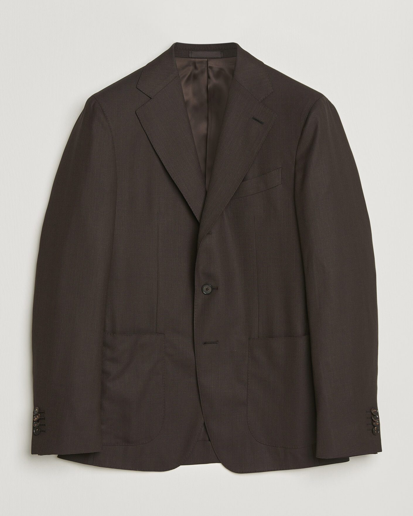Hombres | Blazers | Caruso | Aida Wool Hopsack Blazer Dark Brown