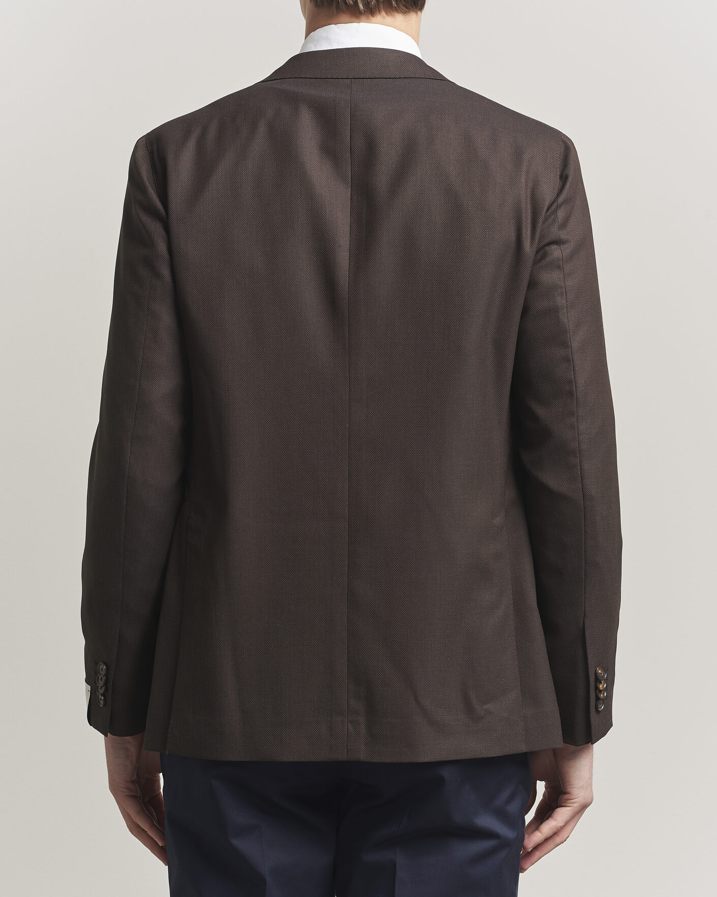 Hombres | Blazers | Caruso | Aida Wool Hopsack Blazer Dark Brown