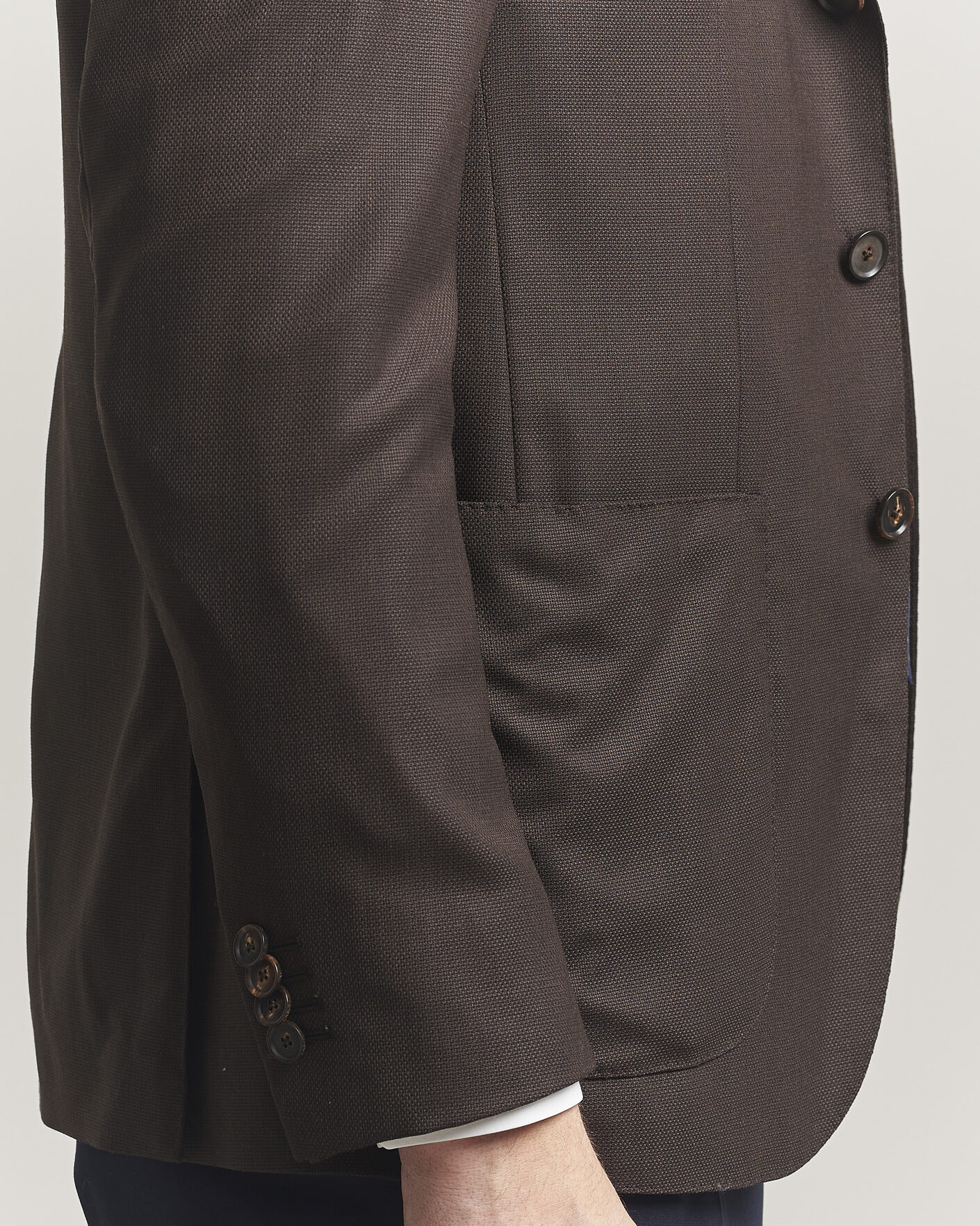 Hombres | Blazers | Caruso | Aida Wool Hopsack Blazer Dark Brown