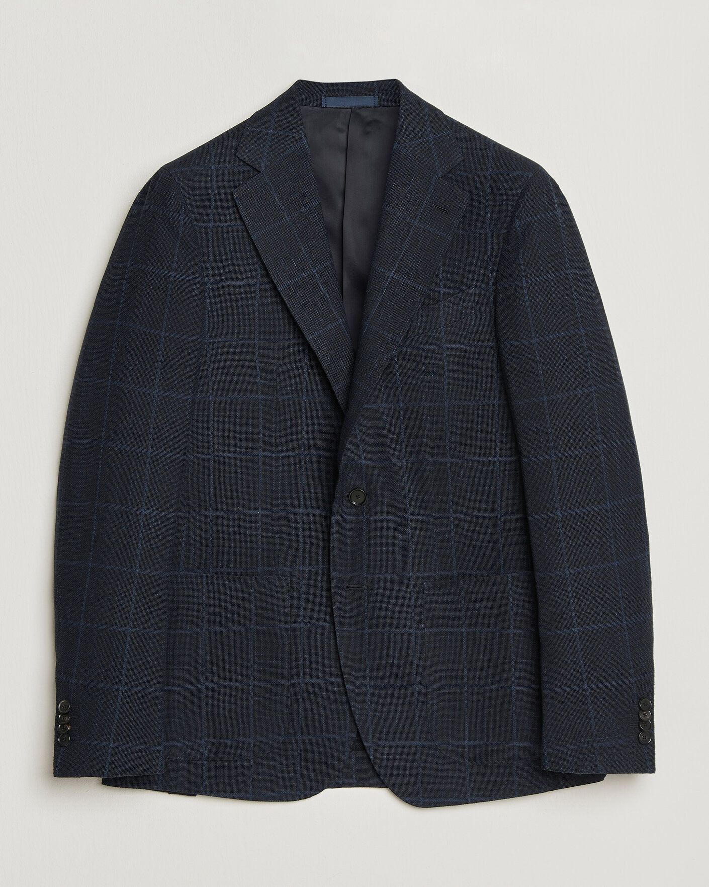 Hombres | Blazers | Caruso | Aida Wool Hopsack Blazer Navy Check