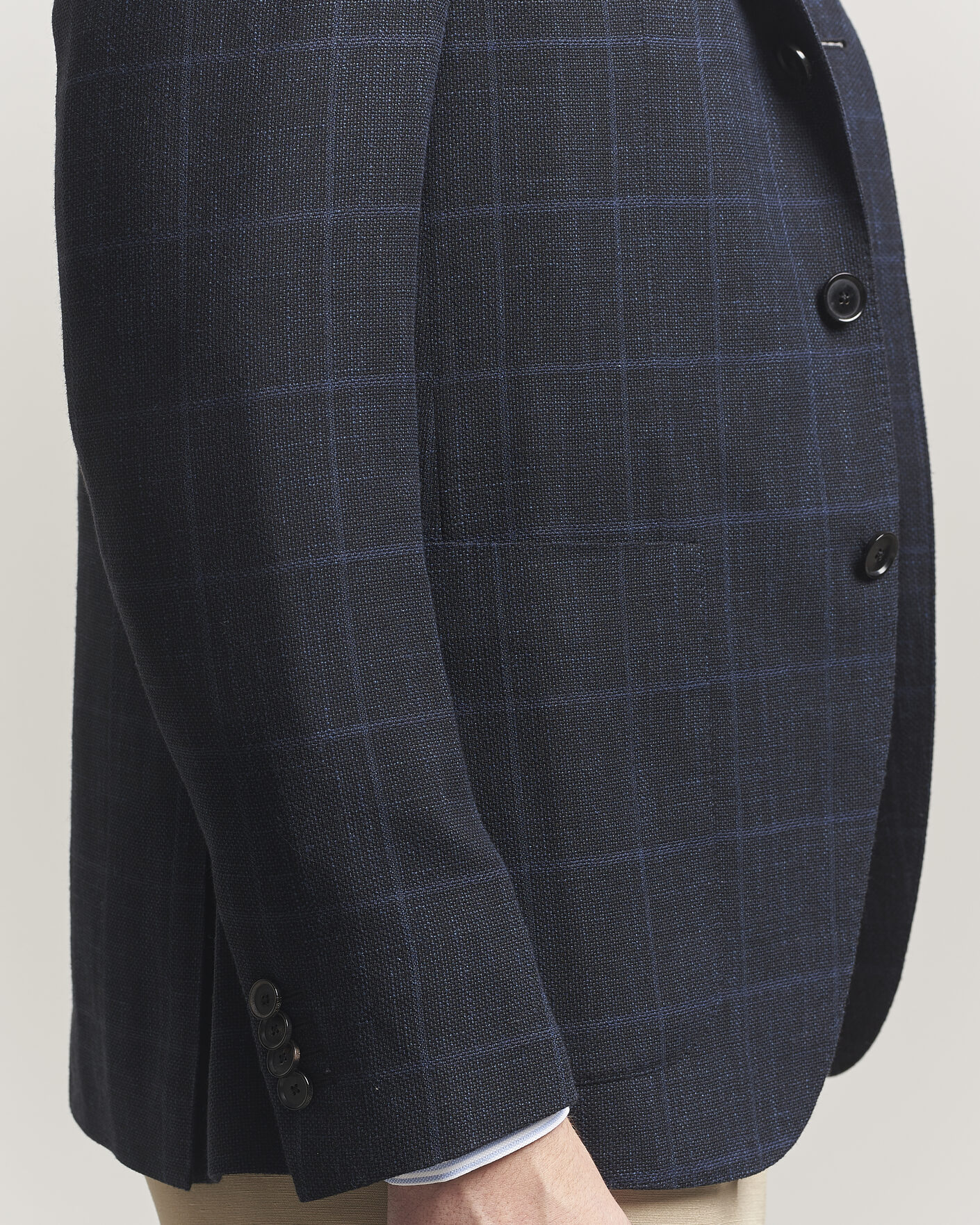 Hombres | Blazers | Caruso | Aida Wool Hopsack Blazer Navy Check