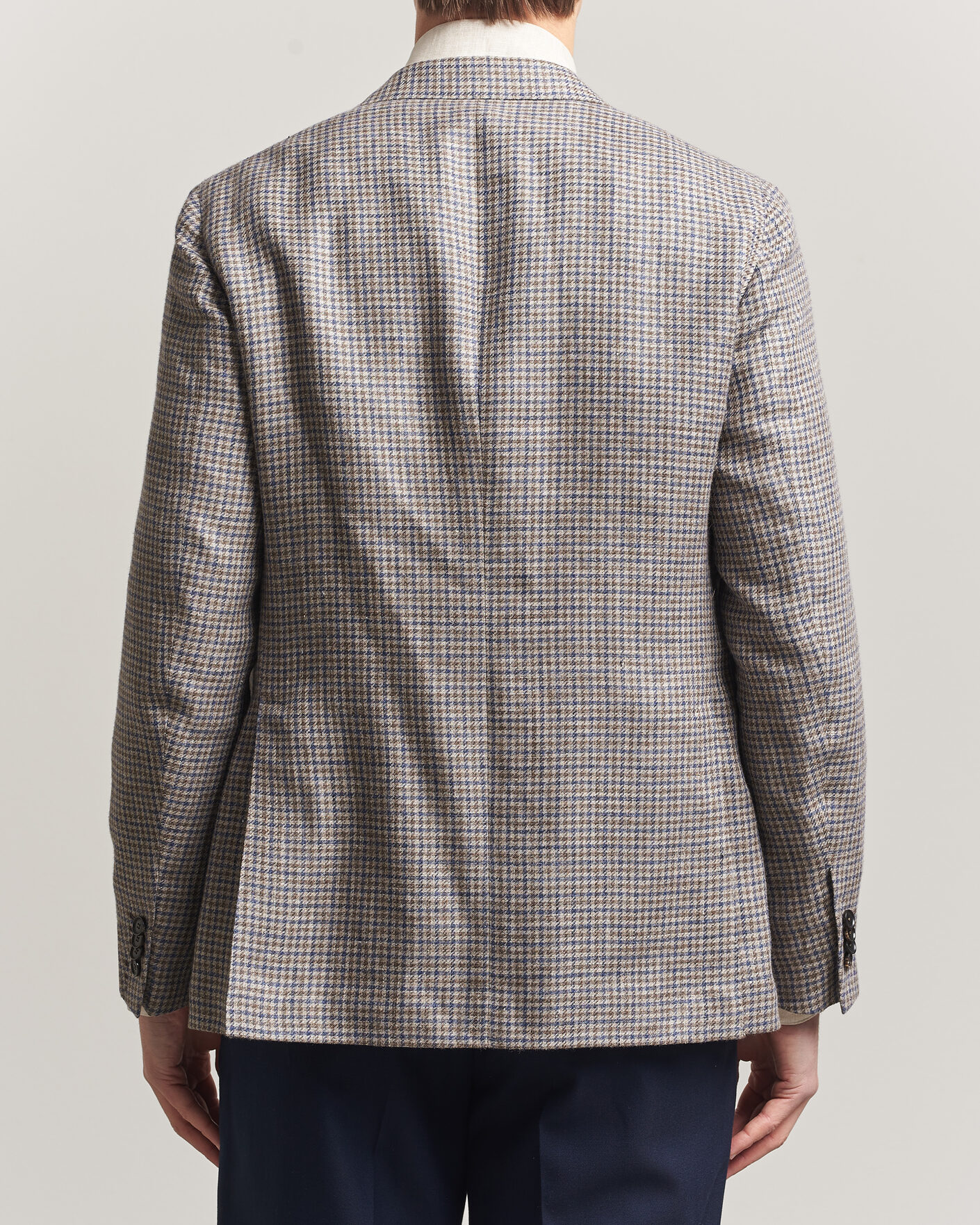 Hombres | Blazers | Caruso | Aida Linen/Wool Blazer Navy/Grey Check