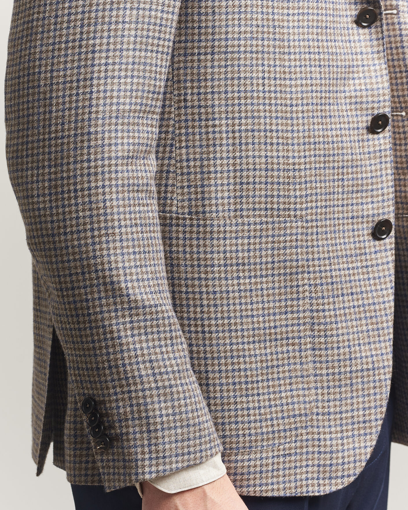 Hombres | Blazers | Caruso | Aida Linen/Wool Blazer Navy/Grey Check