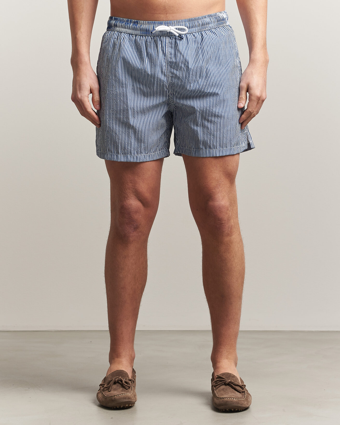 Hombres | Bañadores | Fedeli | Madeira Swim Trunk Blue Stripes
