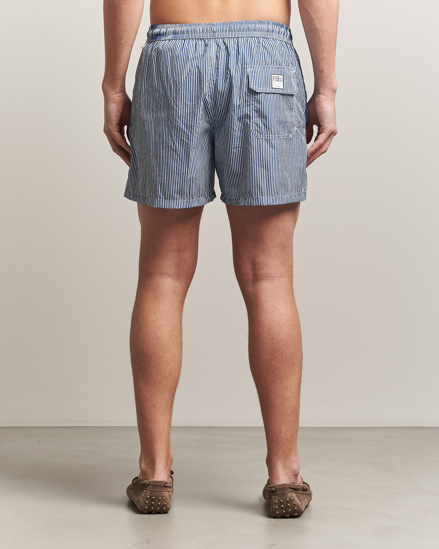 Hombres | Bañadores | Fedeli | Madeira Swim Trunk Blue Stripes