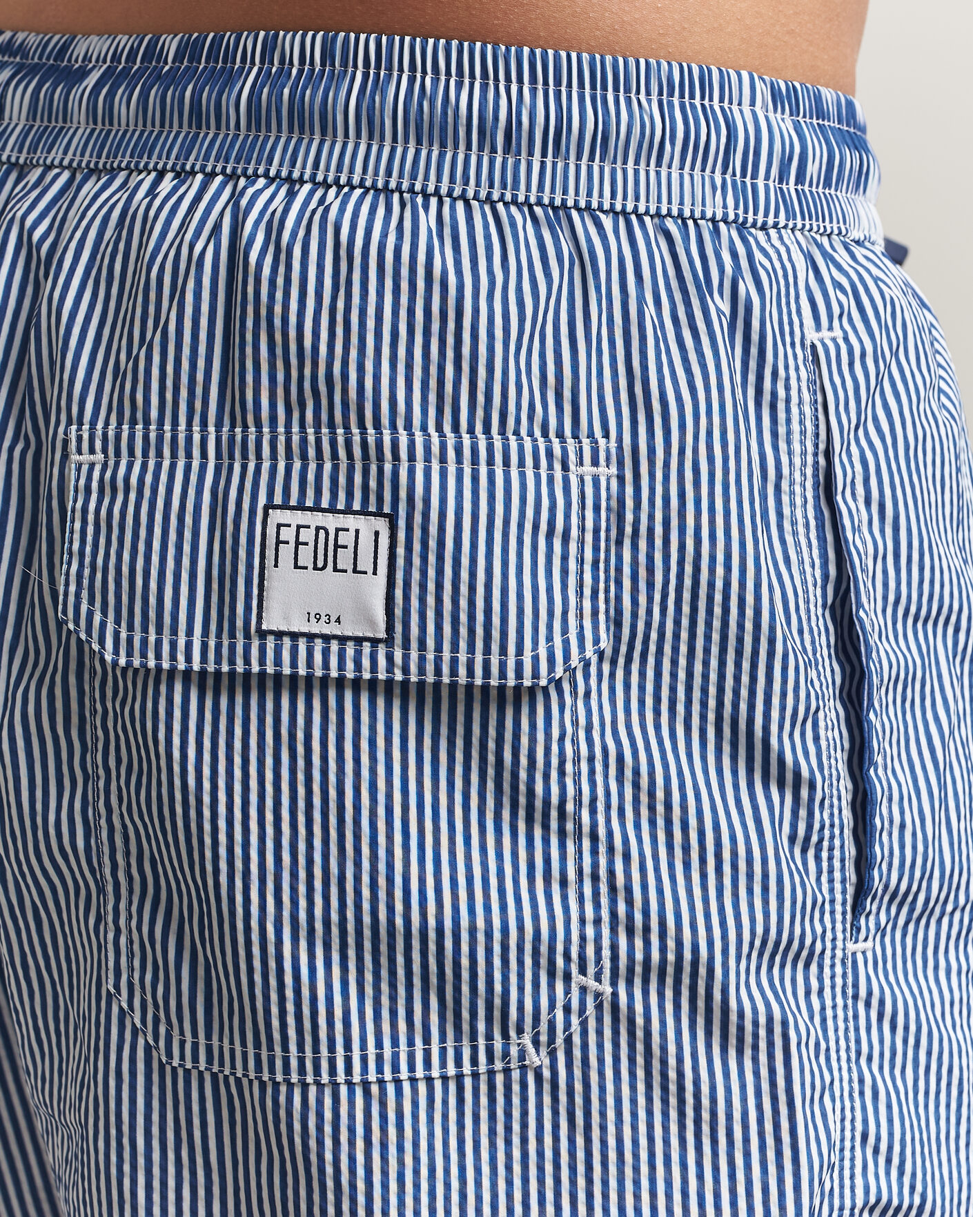 Hombres | Bañadores | Fedeli | Madeira Swim Trunk Blue Stripes