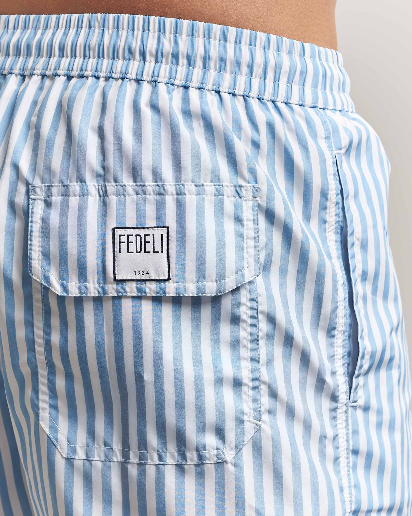 Hombres | Bañadores | Fedeli | Madeira Swim Trunk Wide Blue Stripes