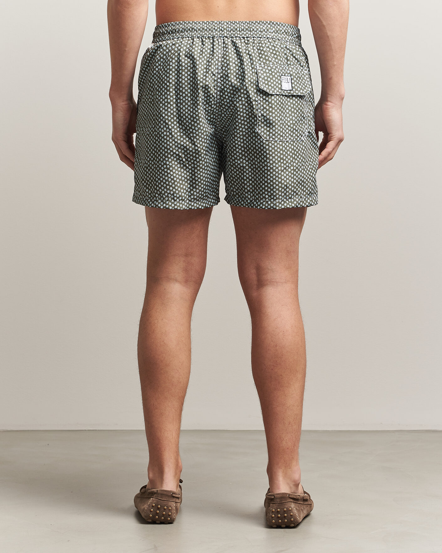 Hombres | Bañadores | Fedeli | Madeira Swim Trunk Green Flowers