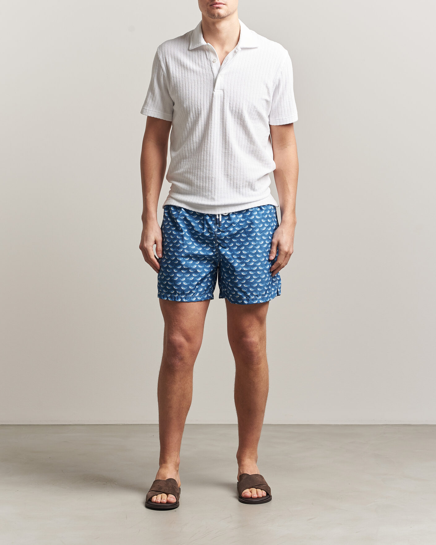 Hombres | Bañadores | Fedeli | Madeira Swim Trunk Blue Whales