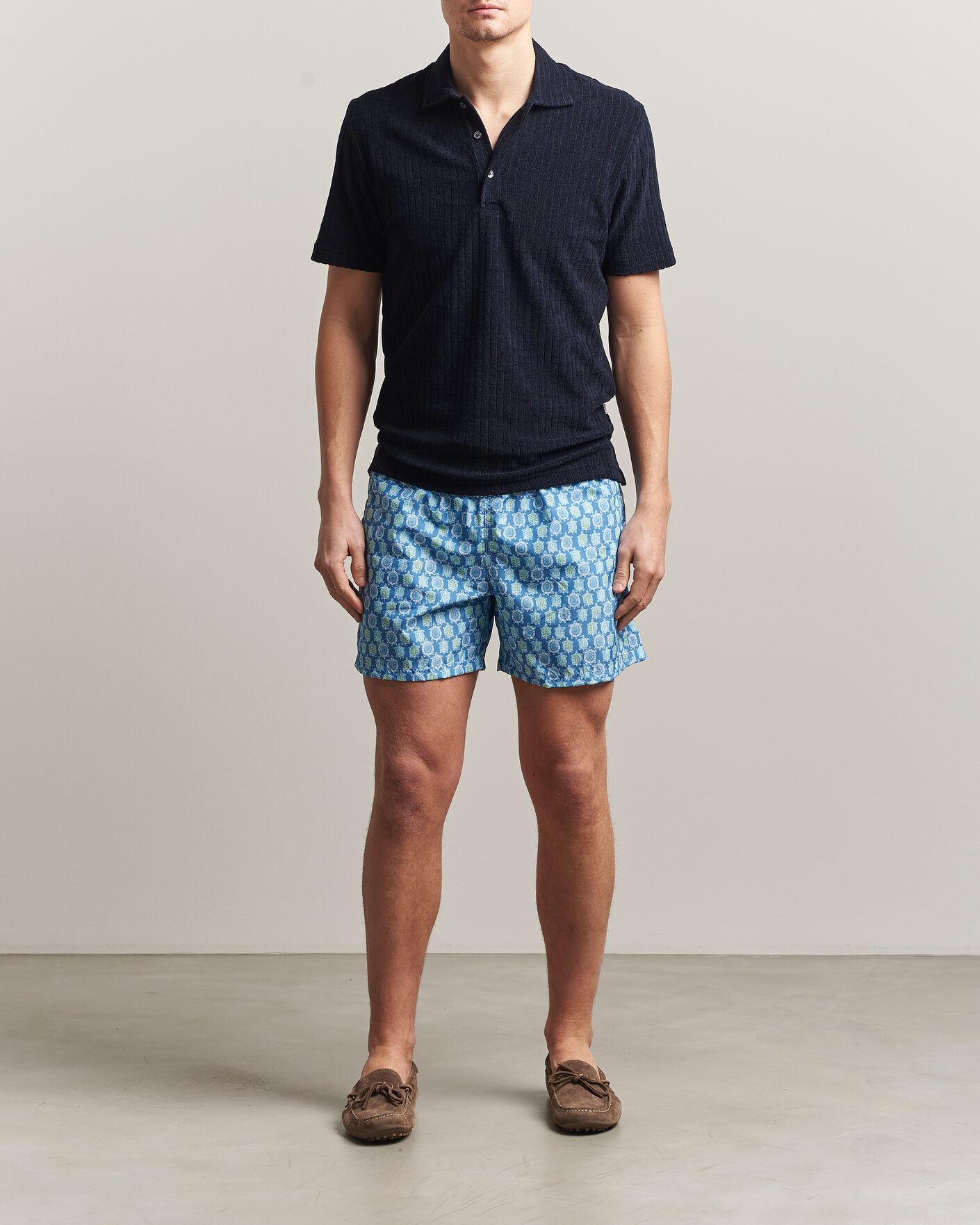 Hombres | Bañadores | Fedeli | Madeira Swim Trunk Blue Turtles