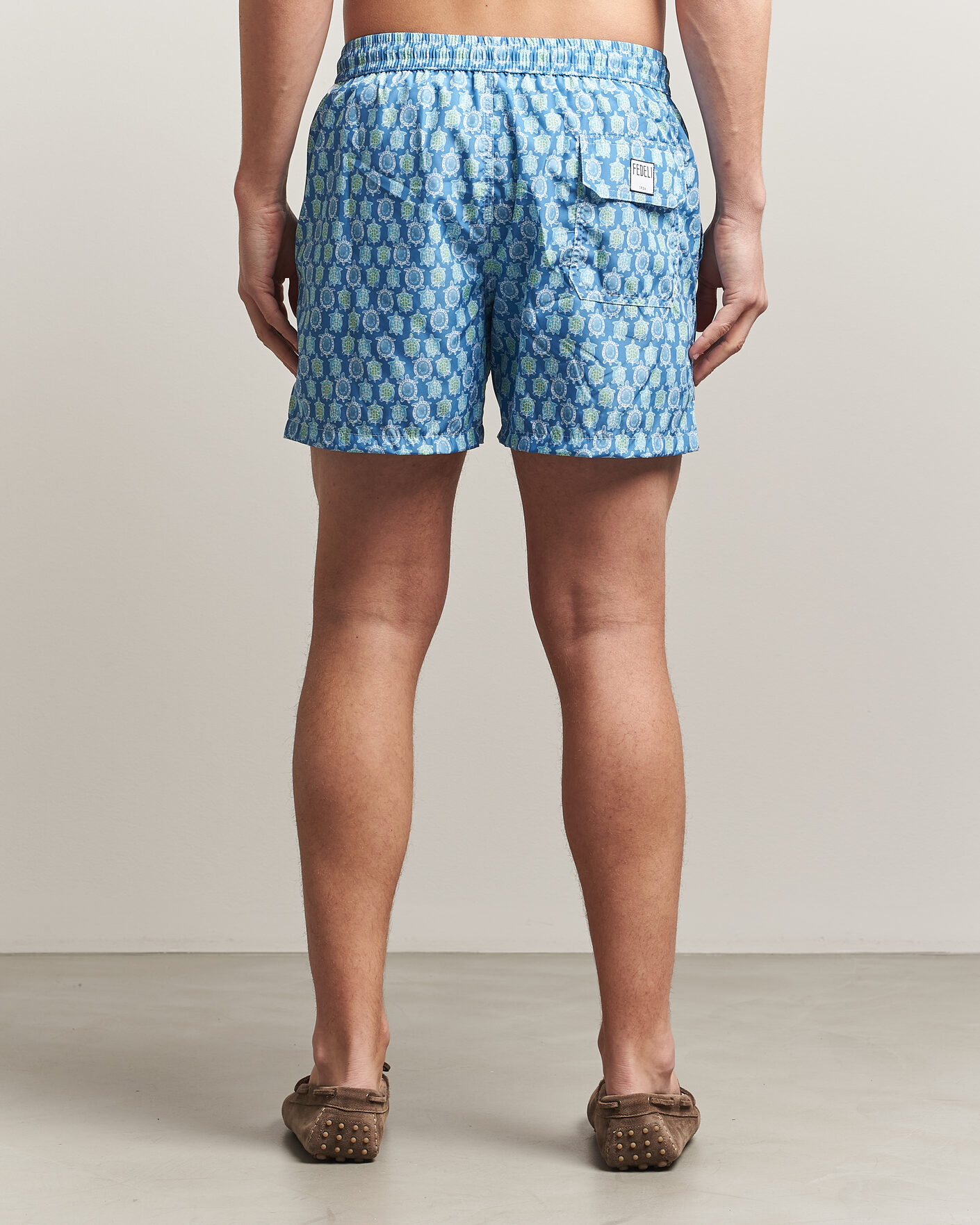 Hombres | Bañadores | Fedeli | Madeira Swim Trunk Blue Turtles