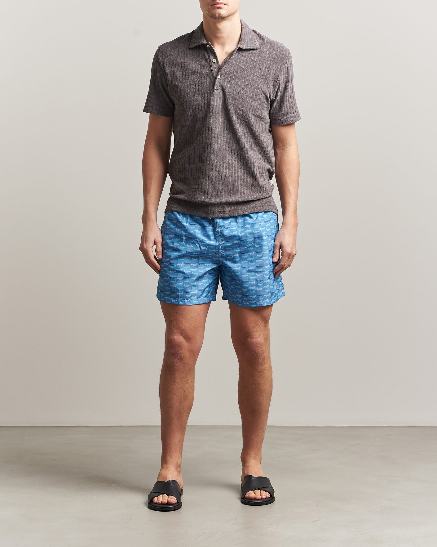 Hombres | Bañadores | Fedeli | Madeira Swim Trunk Blue Crocs
