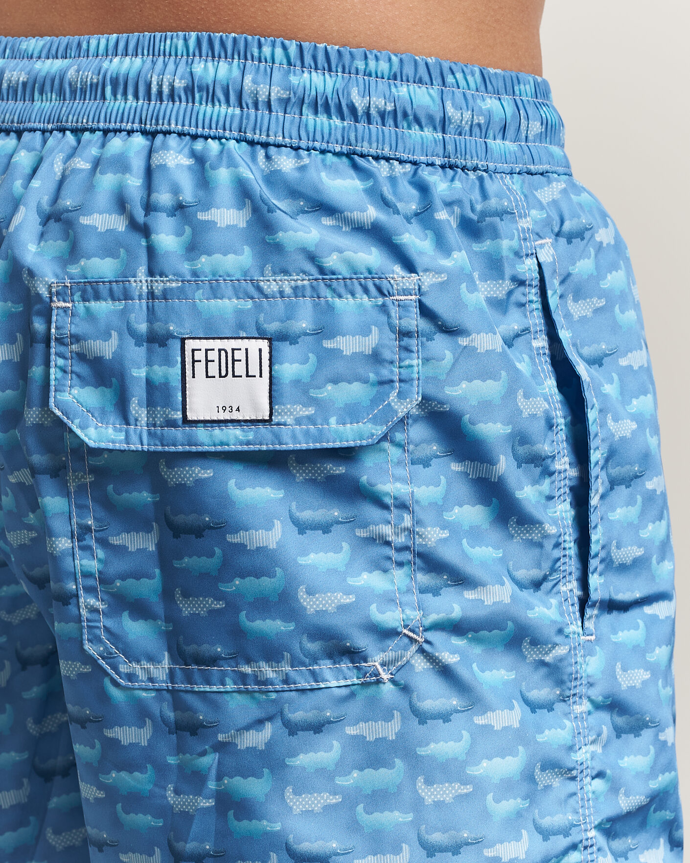 Hombres | Bañadores | Fedeli | Madeira Swim Trunk Blue Crocs
