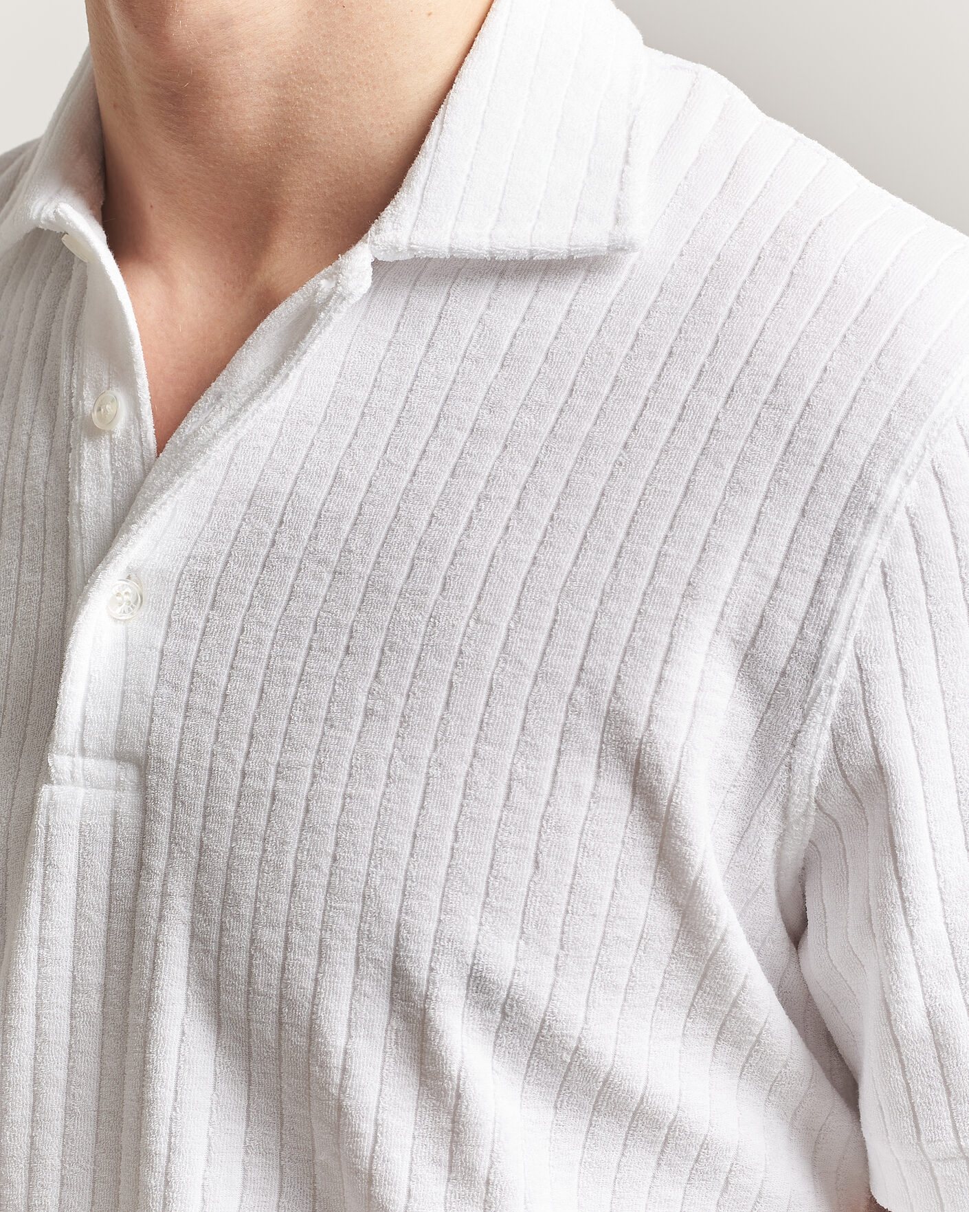 Hombres | Polos | Fedeli | Rib Terry Polo White