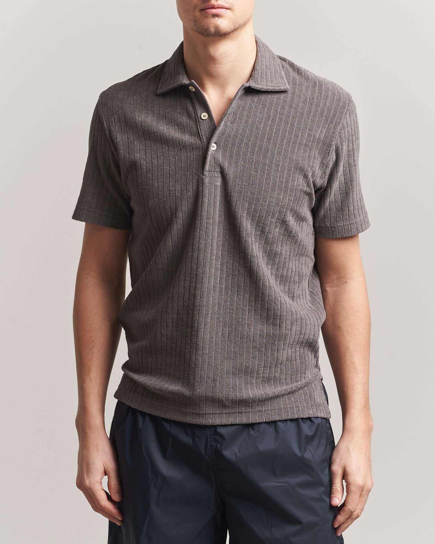 Hombres | Polos | Fedeli | Rib Terry Polo Taupe
