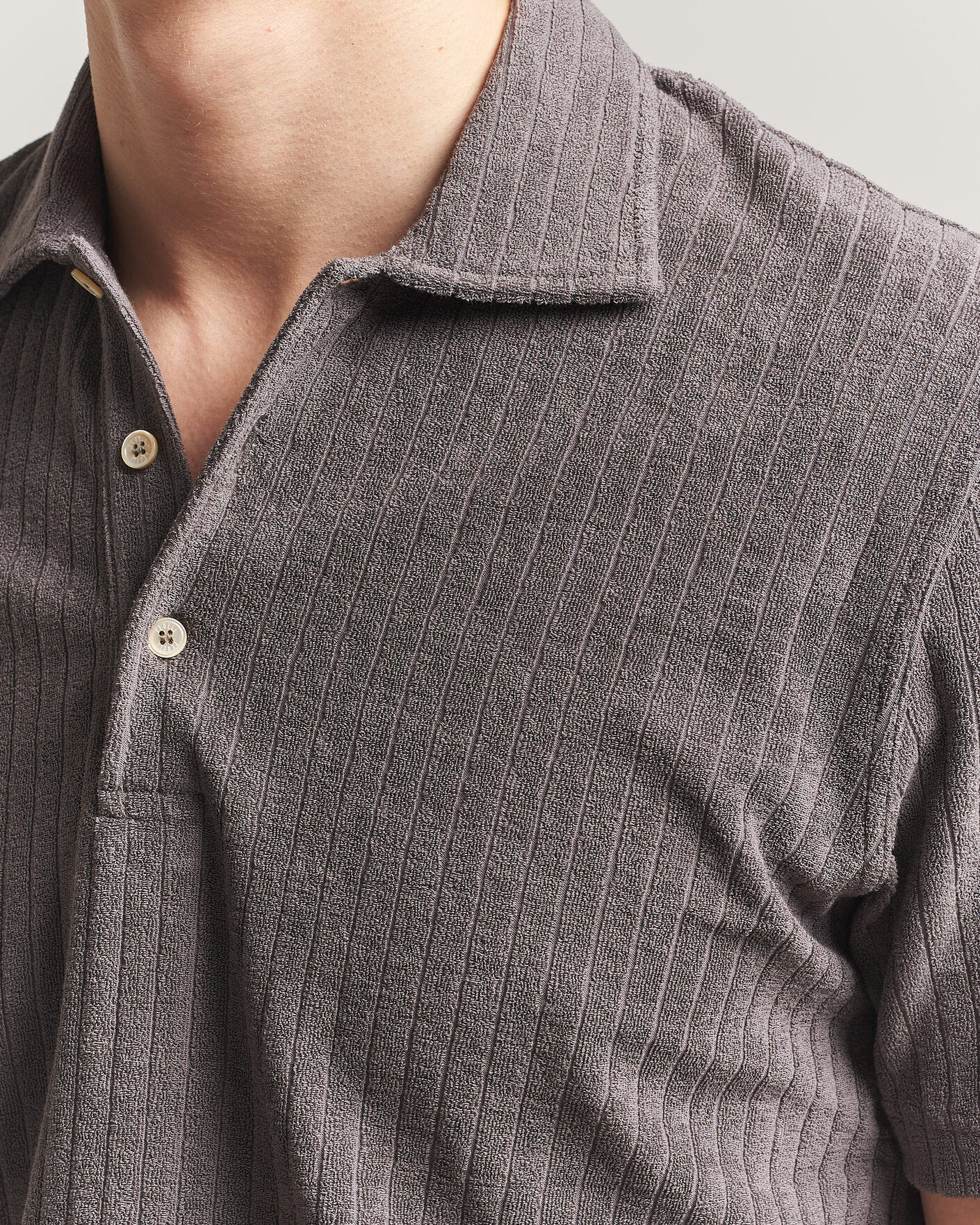 Hombres | Polos | Fedeli | Rib Terry Polo Taupe