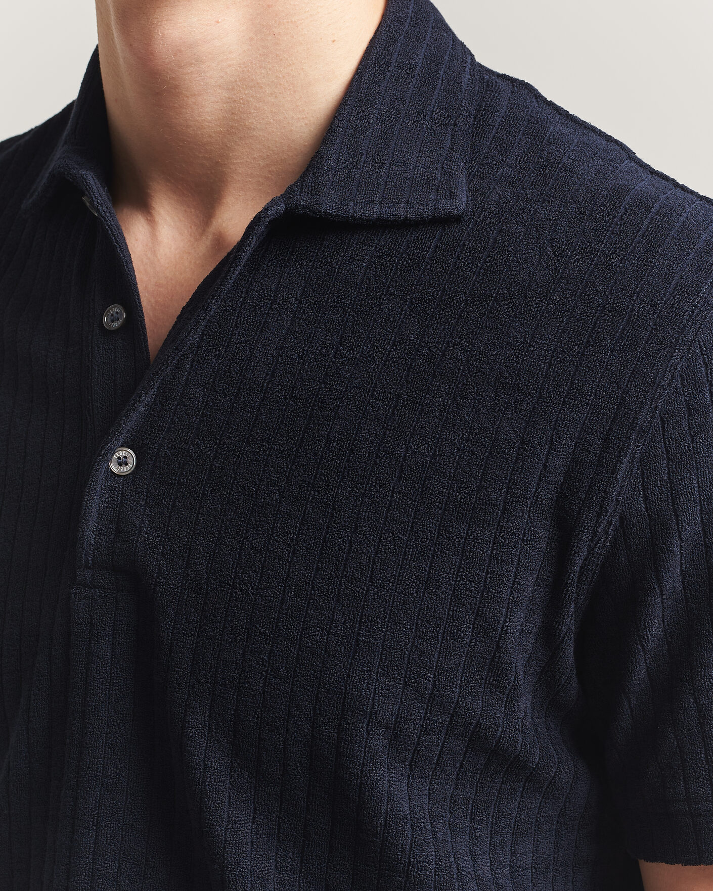 Hombres | Polos | Fedeli | Rib Terry Polo Navy