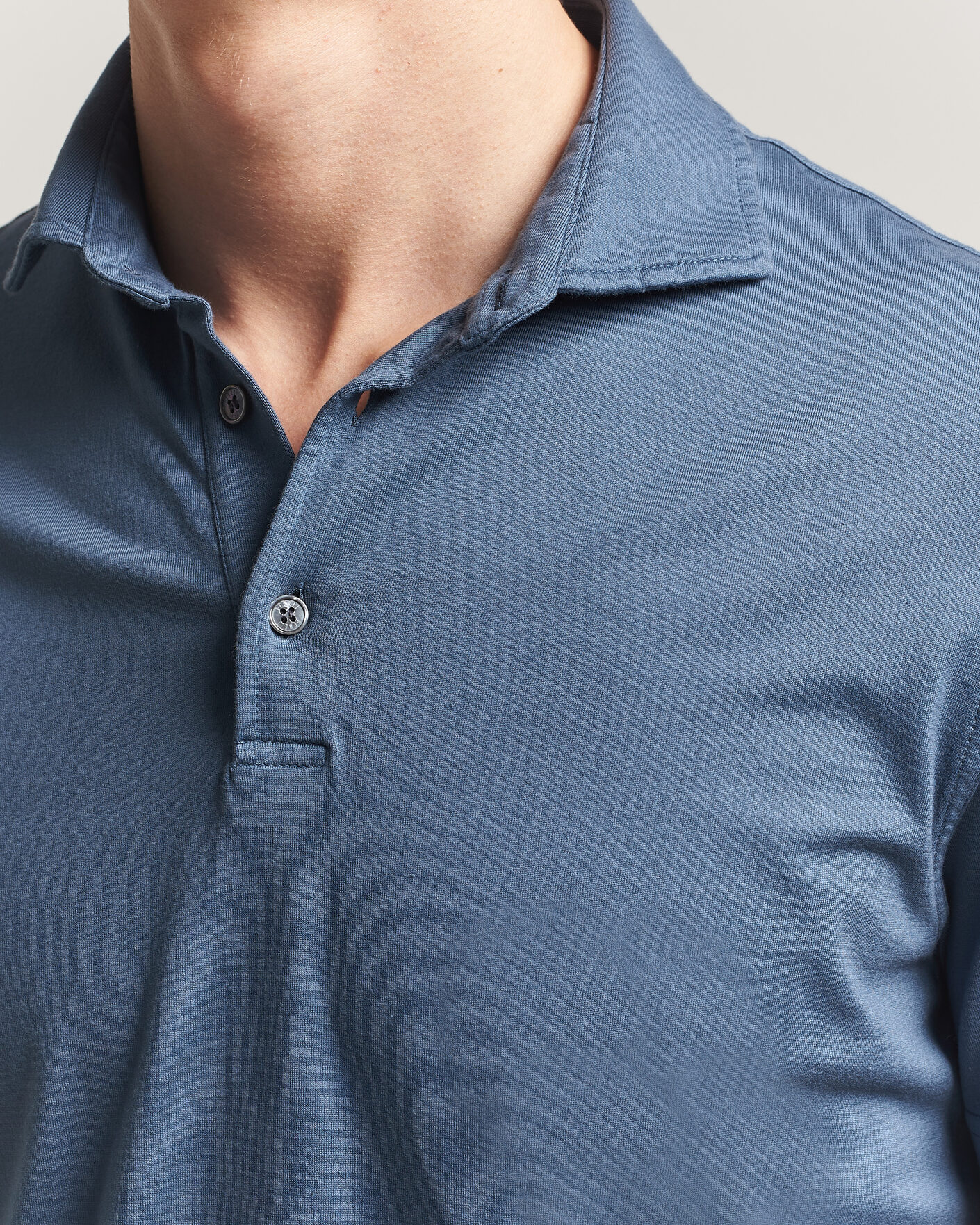 Hombres | Polos | Fedeli | Zero Organic Cotton Polo Steel Blue