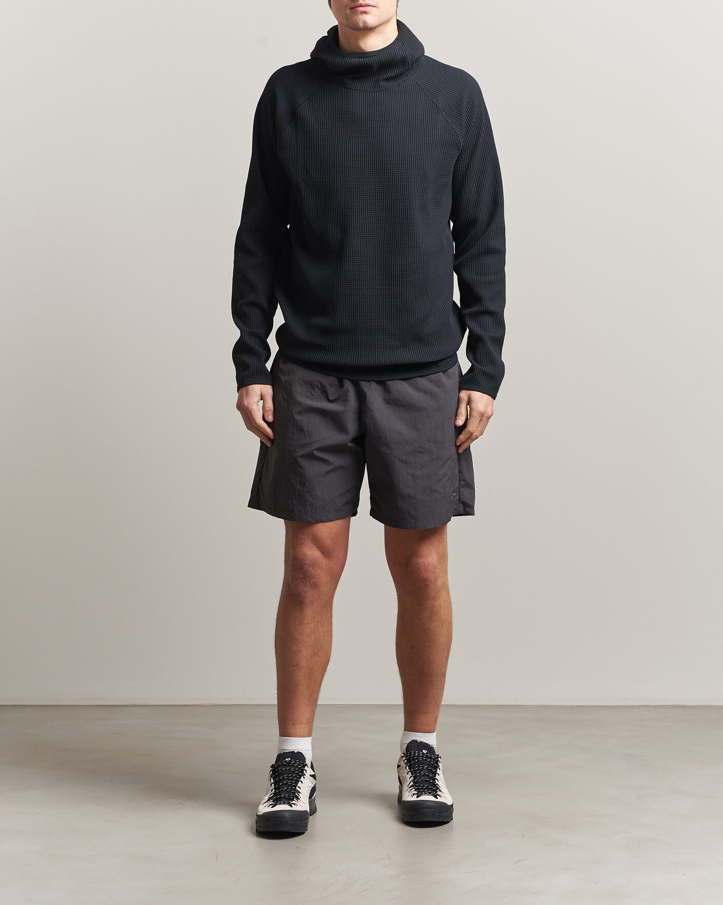 Hombres | Jerséis y prendas de punto | Goldwin | WF Light Long Sleeve Hoodie Black