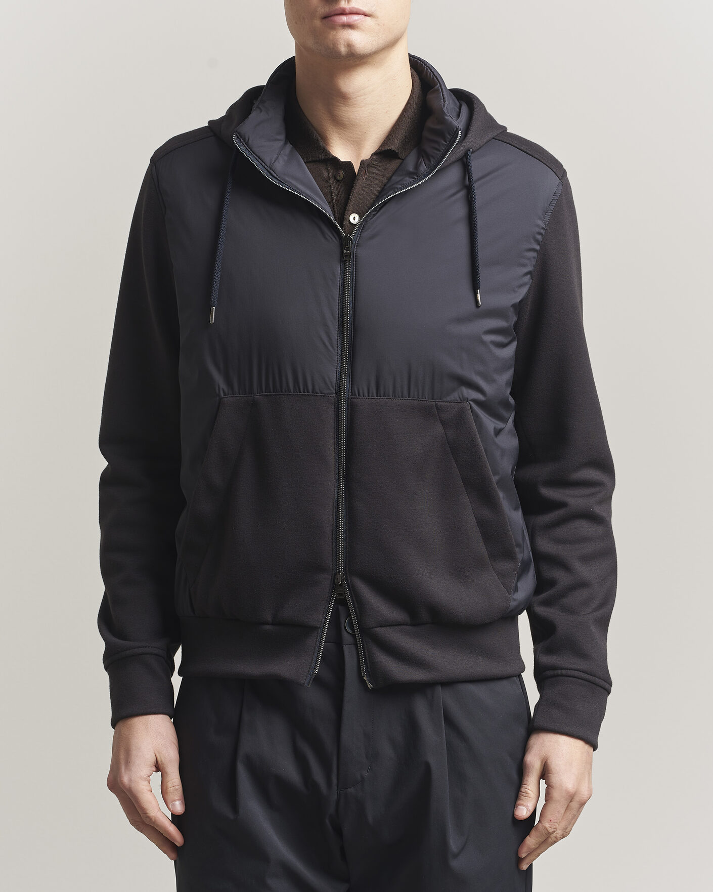 Hombres | Abrigos y chaquetas | Herno | Hooded Hybrid Jacket Navy
