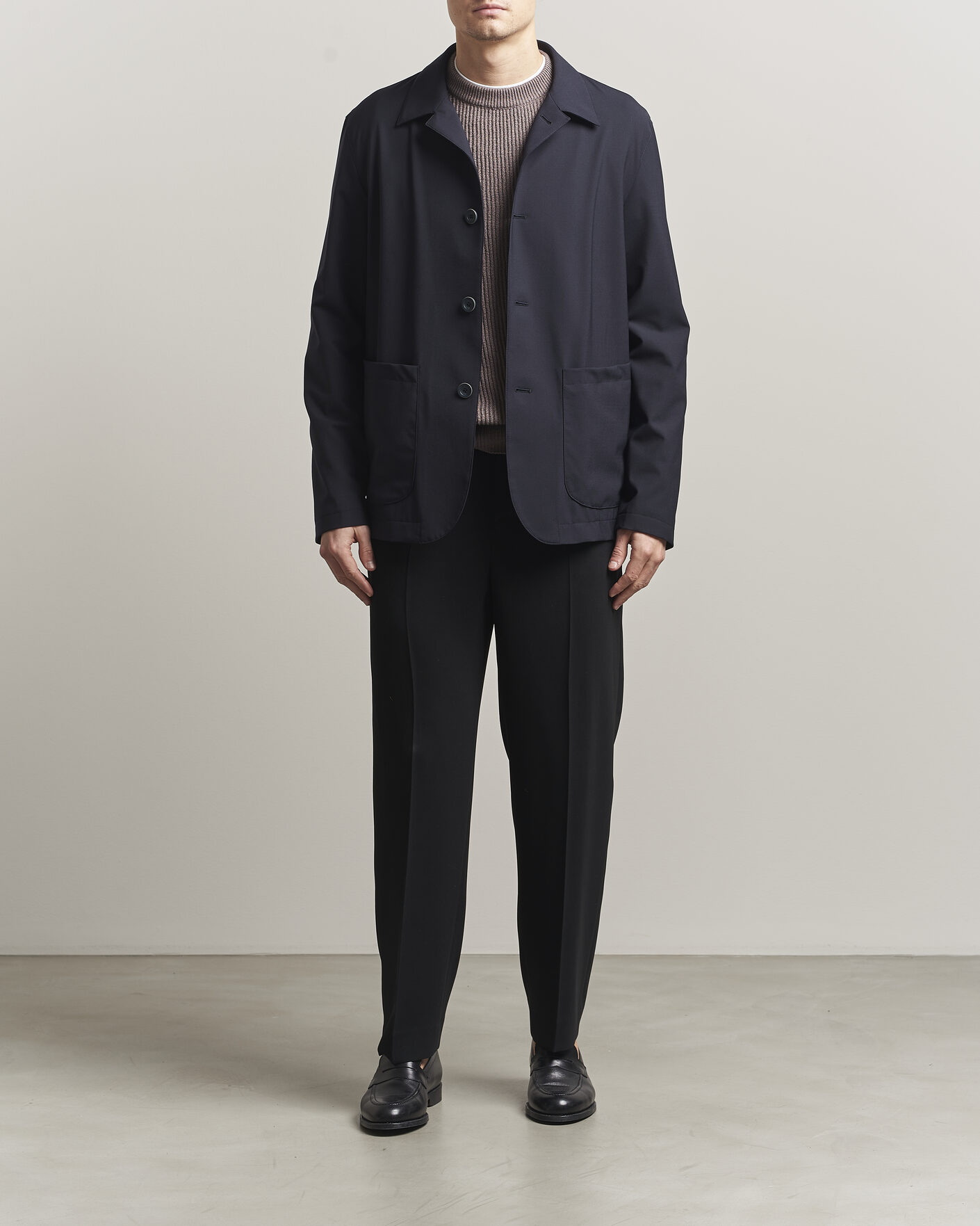 Hombres | Abrigos y chaquetas | Herno | Travel Wool Chore Jacket Navy