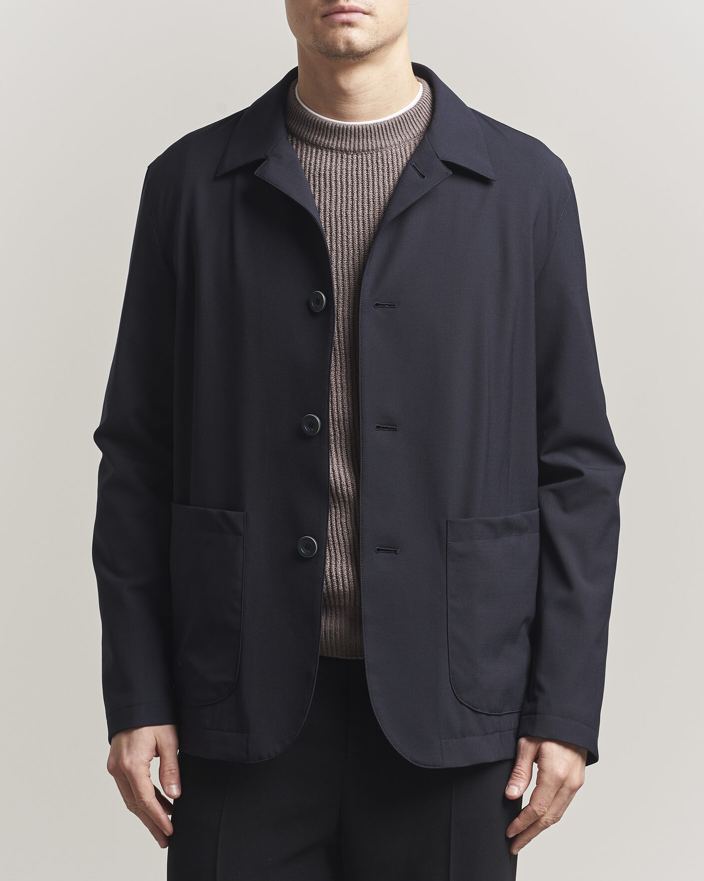 Hombres | Abrigos y chaquetas | Herno | Travel Wool Chore Jacket Navy
