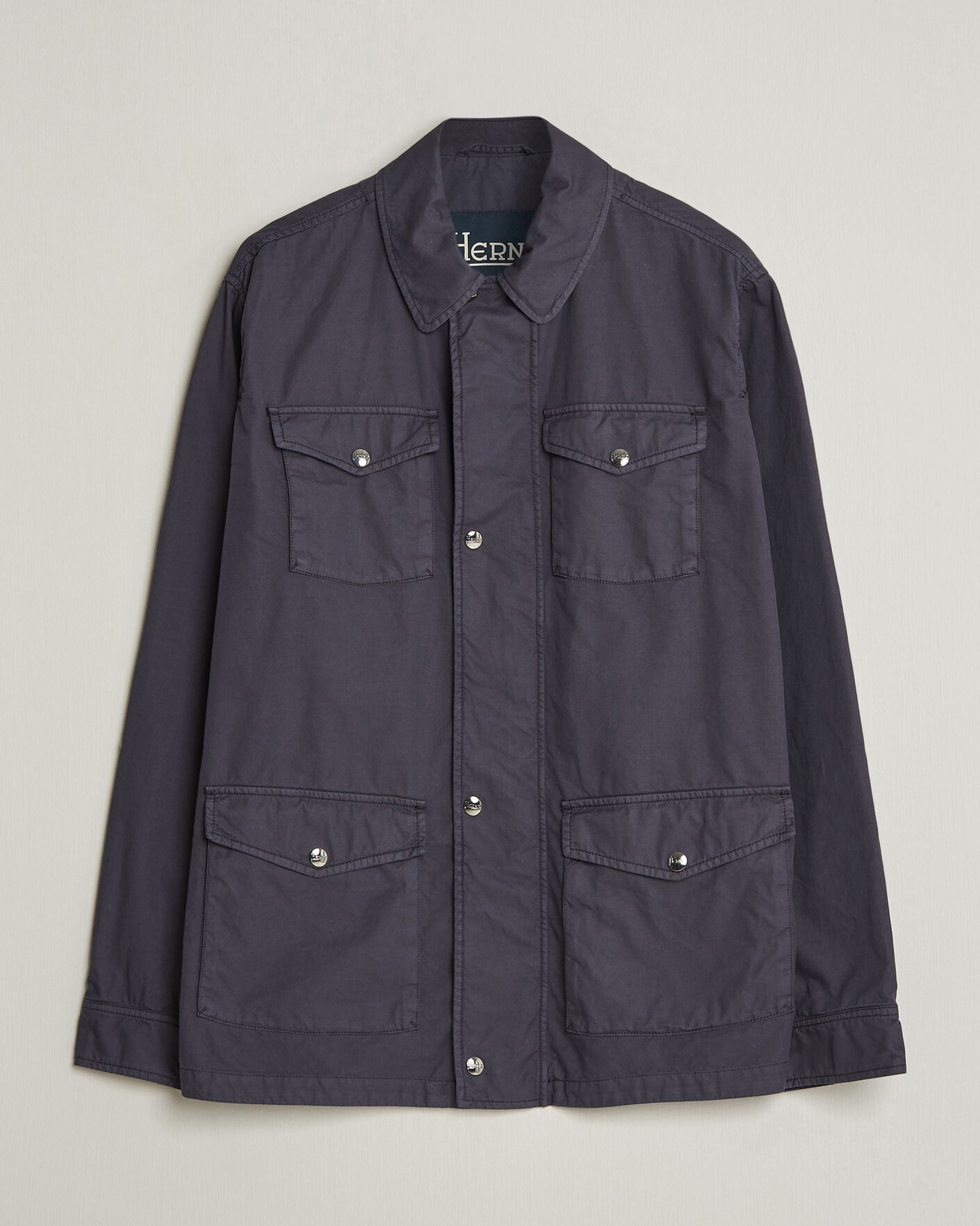 Hombres | Abrigos y chaquetas | Herno | Washed Cotton Field Jacket Navy