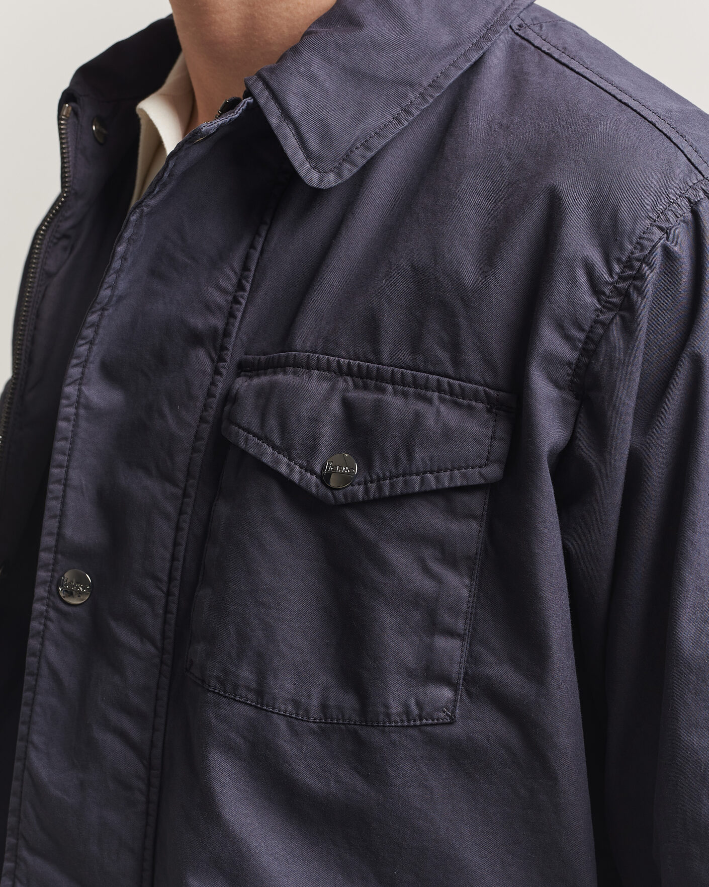 Hombres | Abrigos y chaquetas | Herno | Washed Cotton Field Jacket Navy