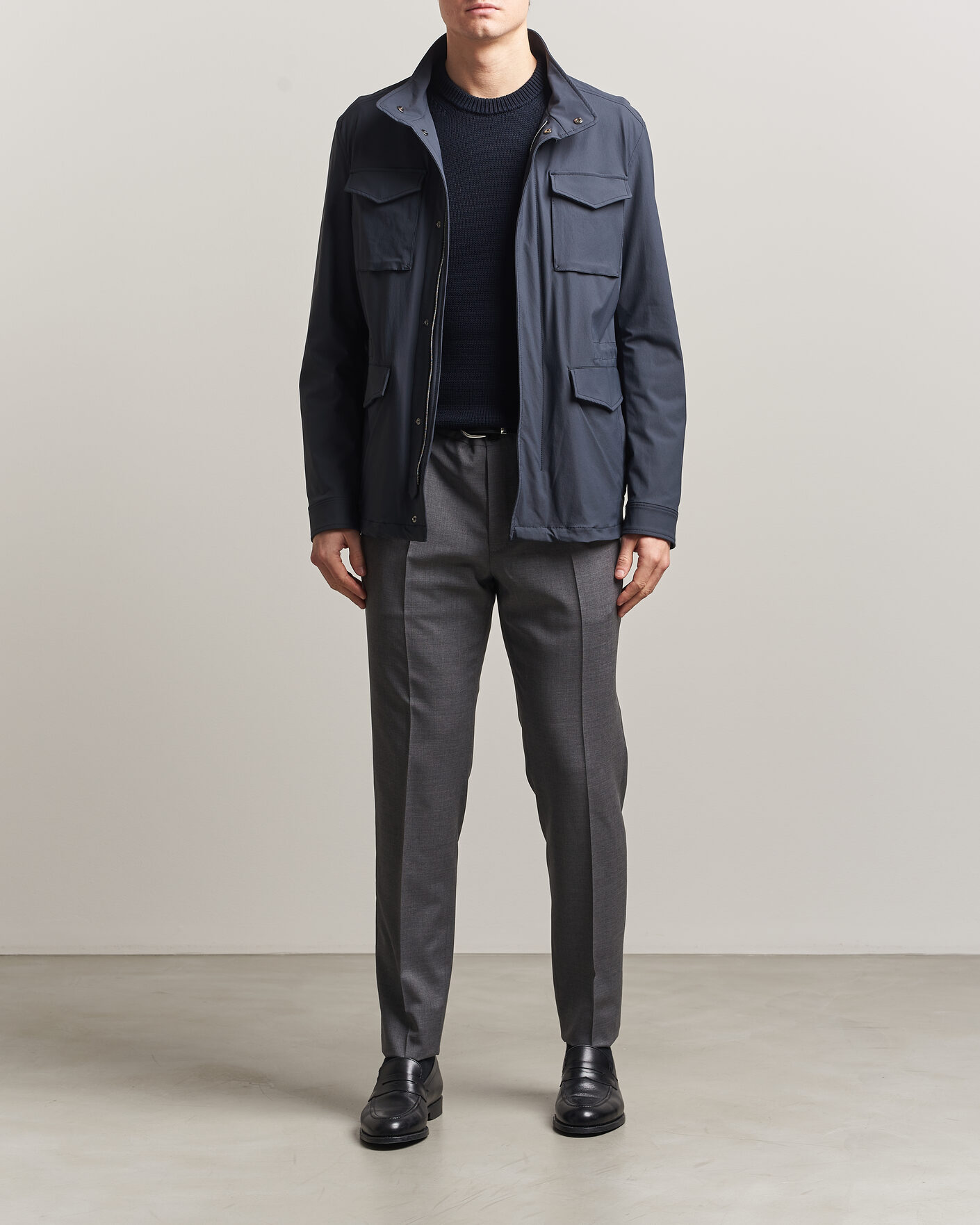 Hombres | Abrigos y chaquetas | Herno | Soft Nylon Field Jacket Navy