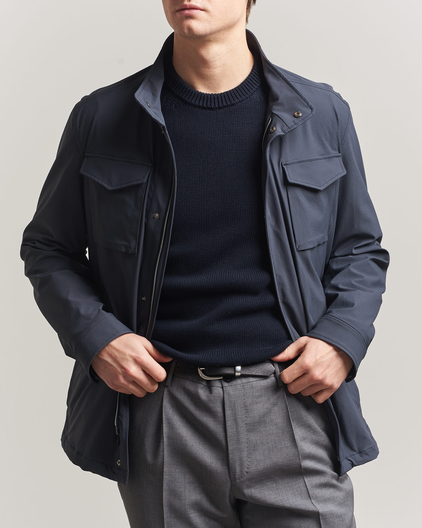 Hombres | Abrigos y chaquetas | Herno | Soft Nylon Field Jacket Navy