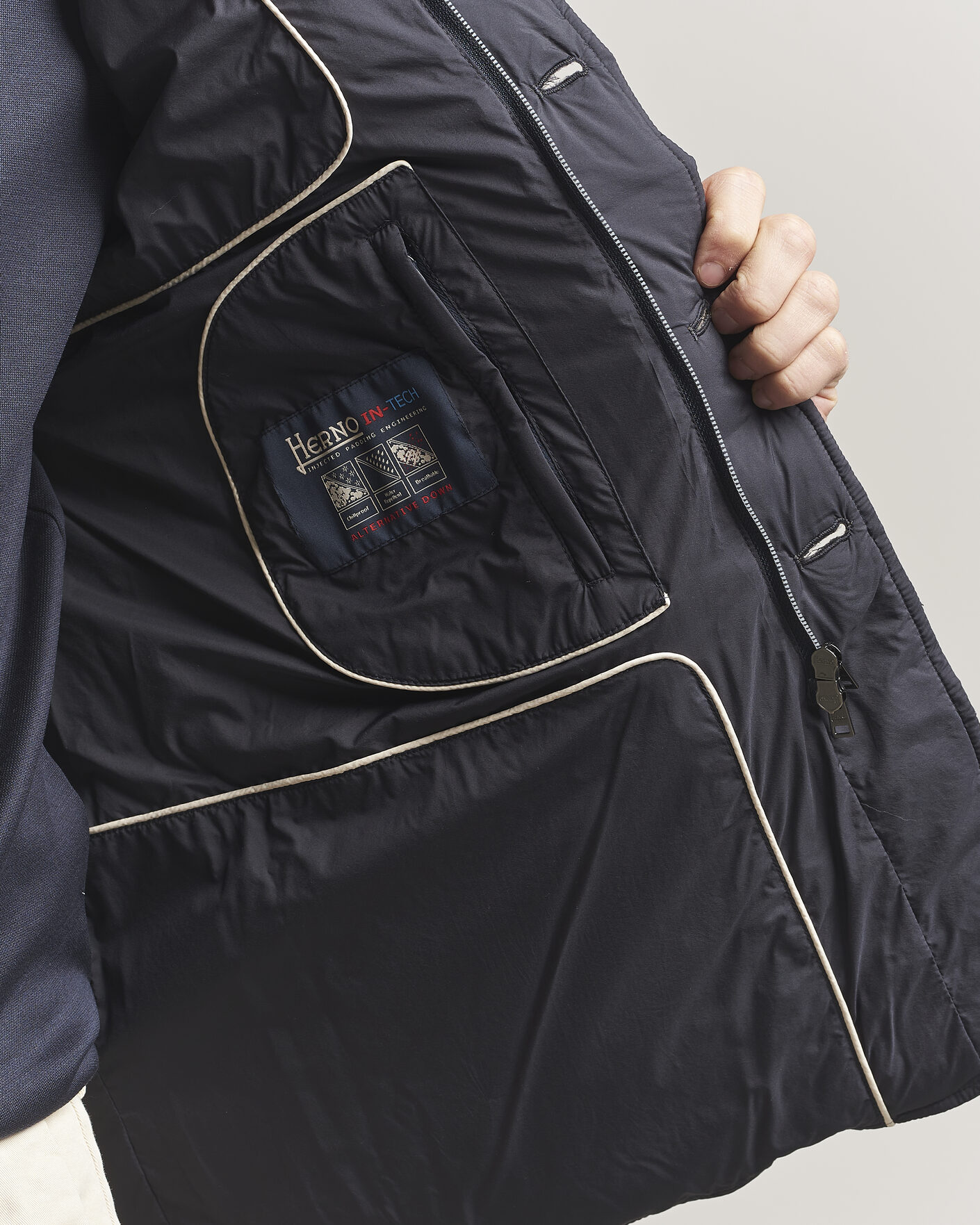 Hombres | Abrigos y chaquetas | Herno | Nuage Matt Nylon Blazer Navy