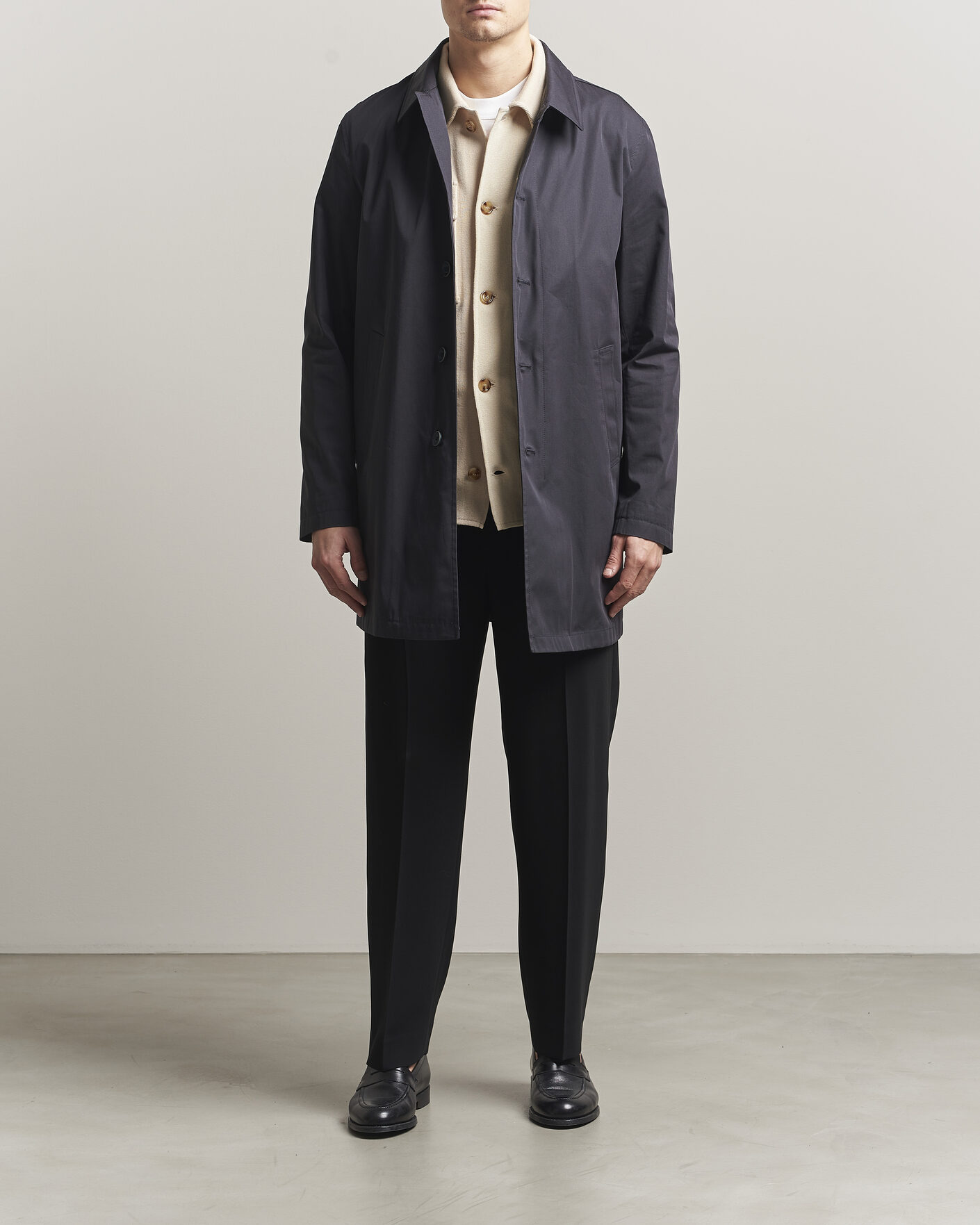 Hombres | Abrigos y chaquetas | Herno | Cotton Car Coat Navy