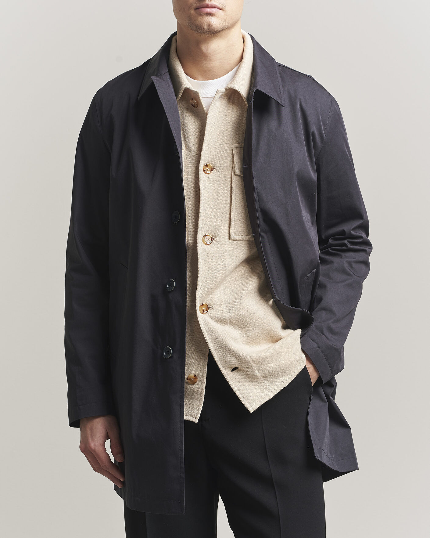 Hombres | Abrigos y chaquetas | Herno | Cotton Car Coat Navy