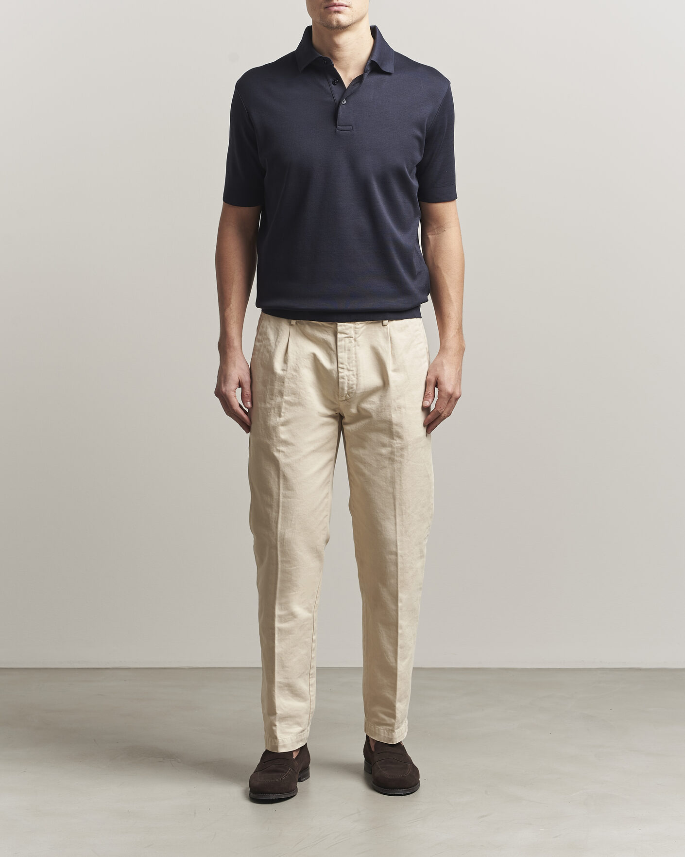 Hombres | Polos | Herno | Micro Piquet Polo Navy