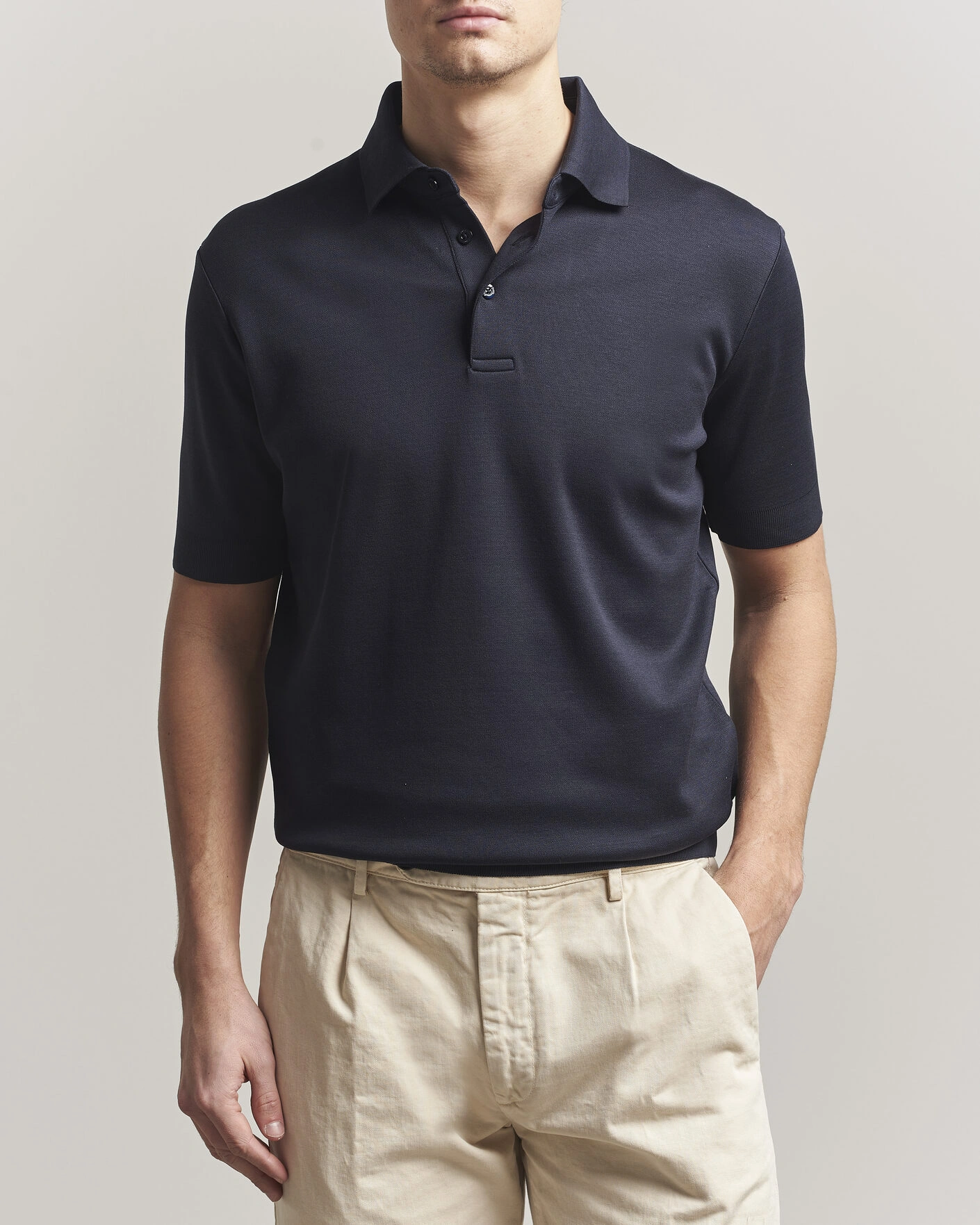 Hombres | Polos | Herno | Micro Piquet Polo Navy