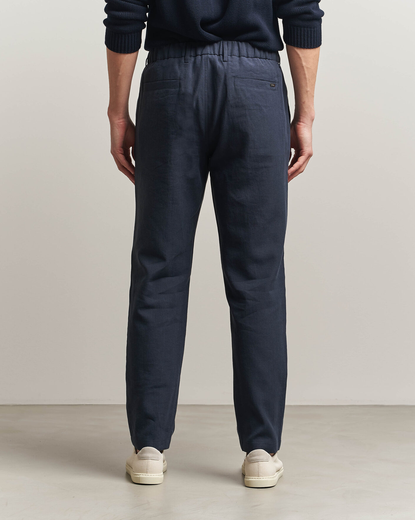 Hombres | Pantalones | Herno | Cotton/Linen Drawstring Pants Navy
