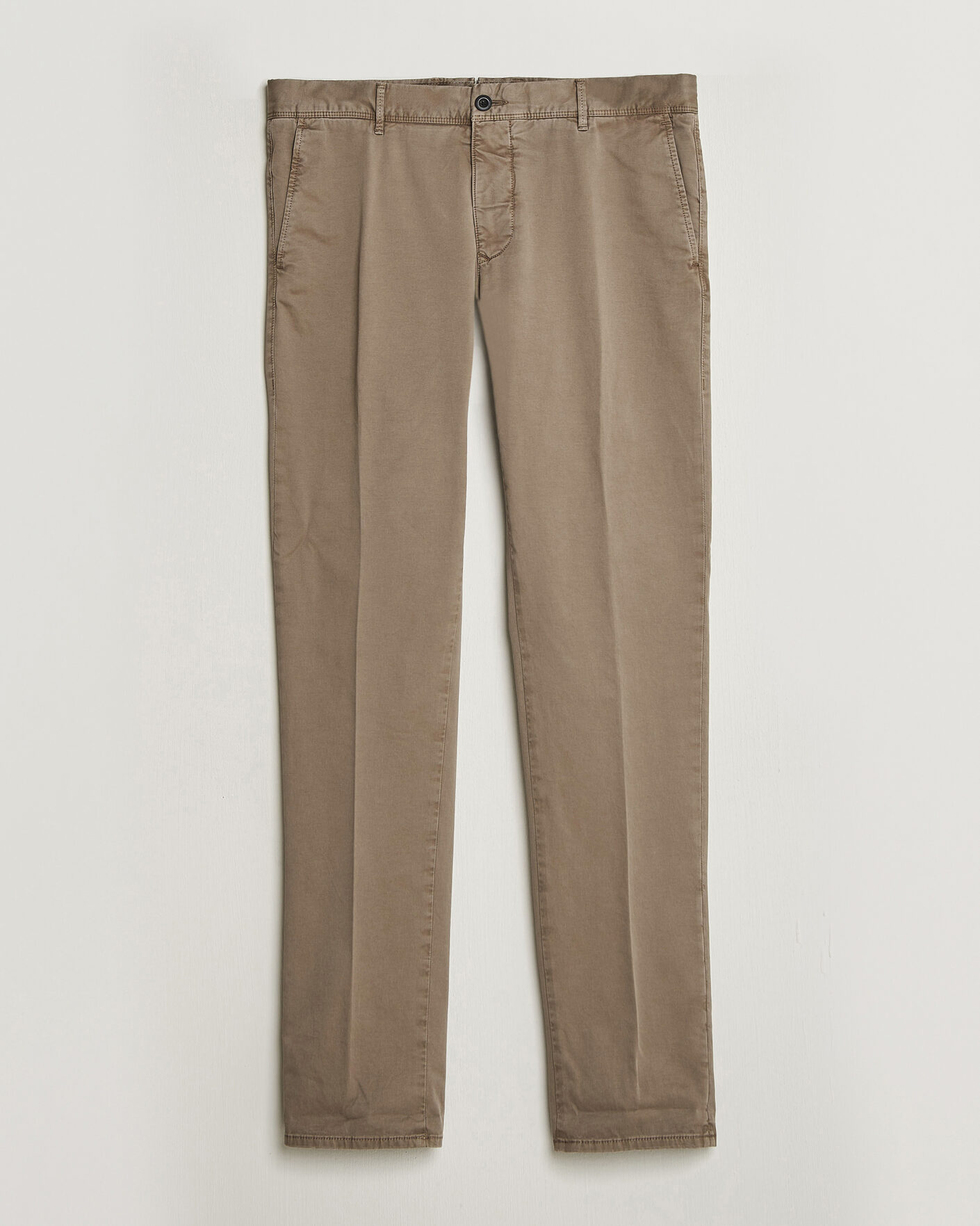 Hombres | Pantalones | Incotex | Slim Fit Garment Dyed Slacks Taupe