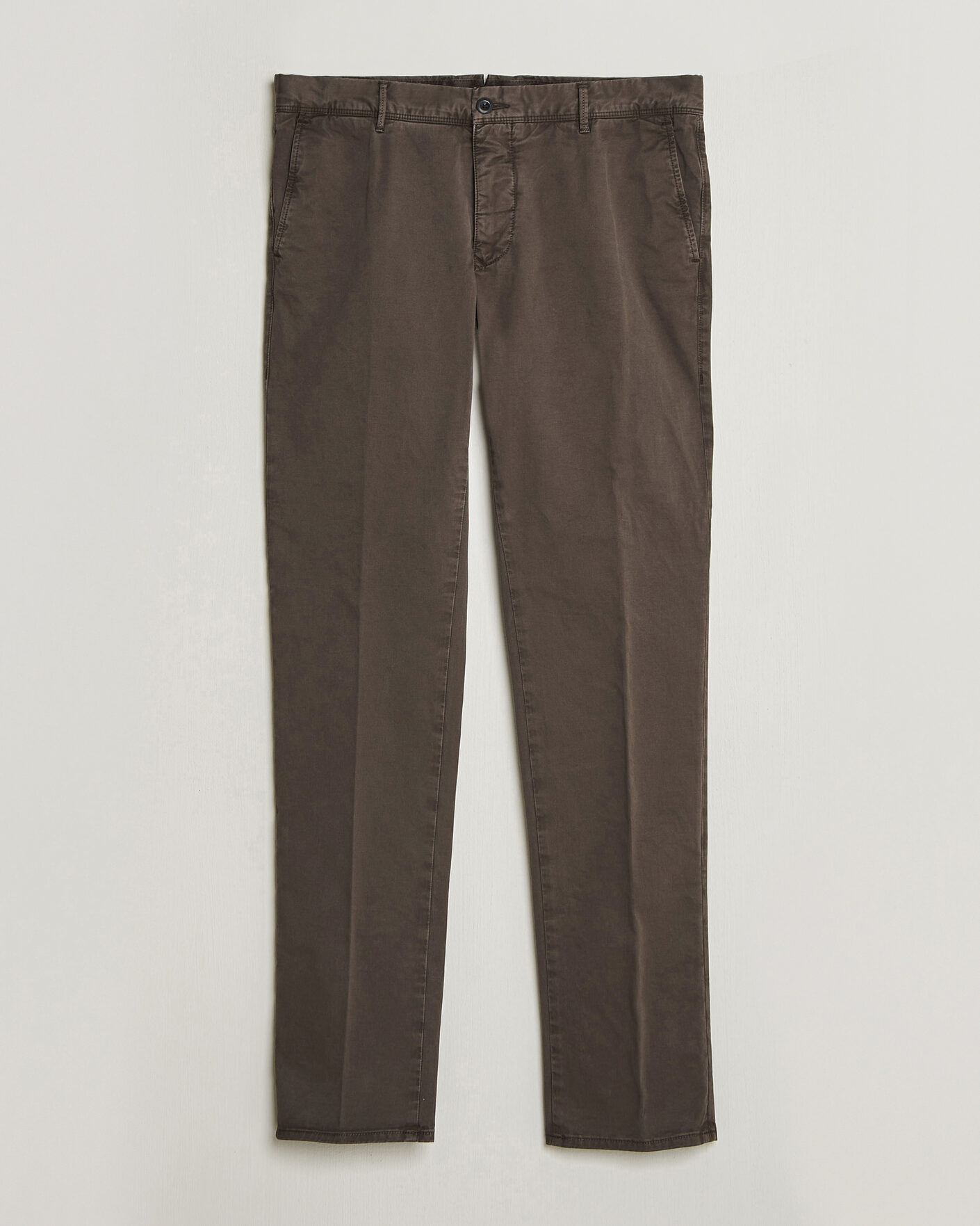 Hombres | Pantalones | Incotex | Slim Fit Garment Dyed Slacks Dark Brown