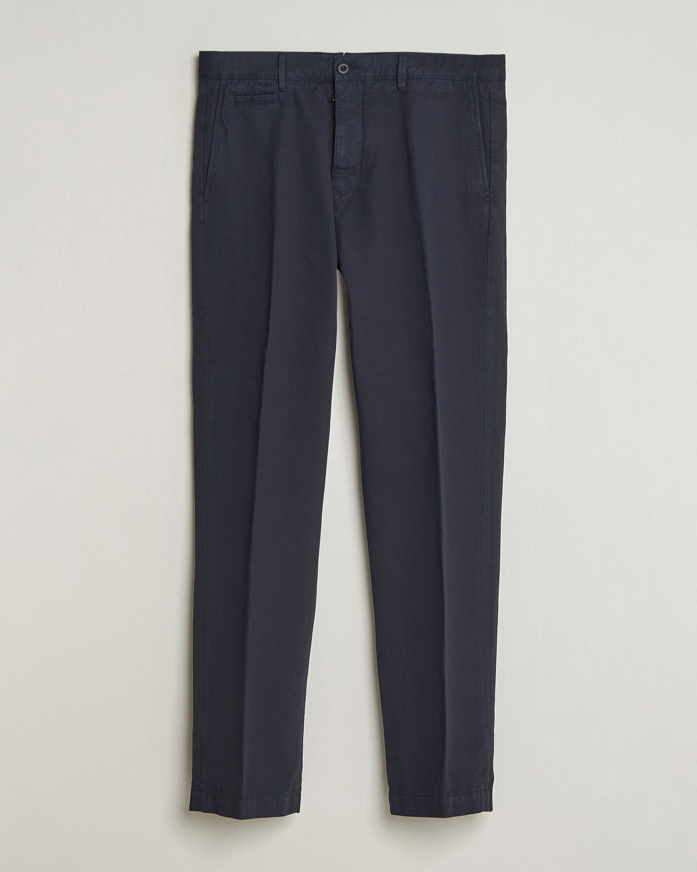 Hombres | Pantalones | Incotex | Regular Fit Cotton/Linen Slacks Navy