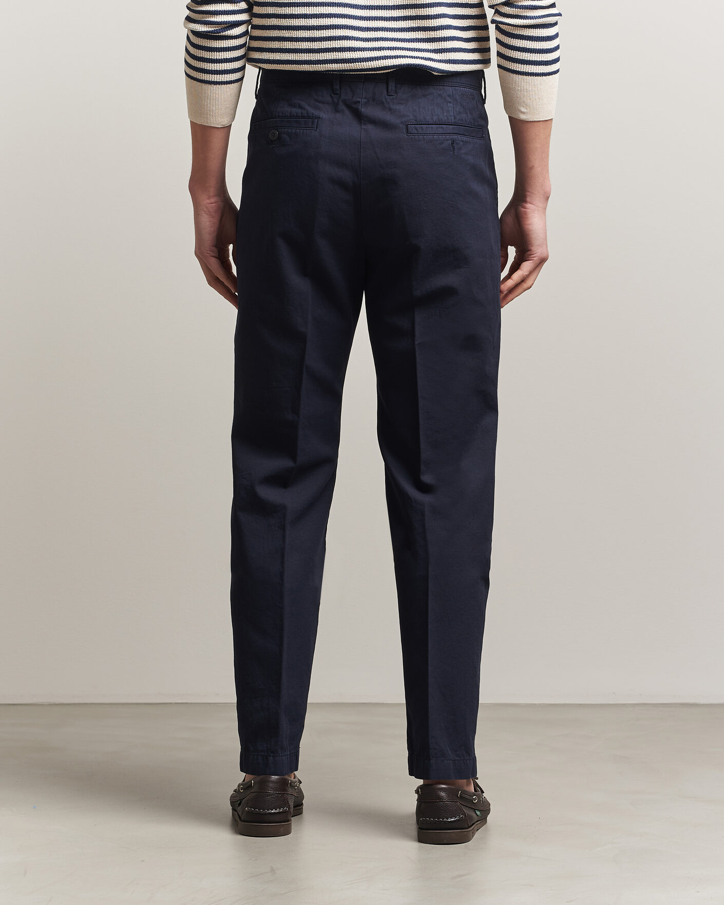 Hombres | Pantalones | Incotex | Regular Fit Cotton/Linen Slacks Navy