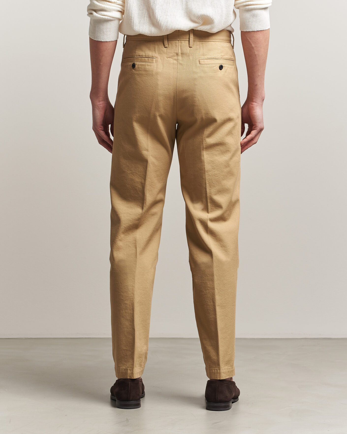 Hombres | Pantalones | Incotex | Regular Fit Uniform Cotton Slacks Khaki