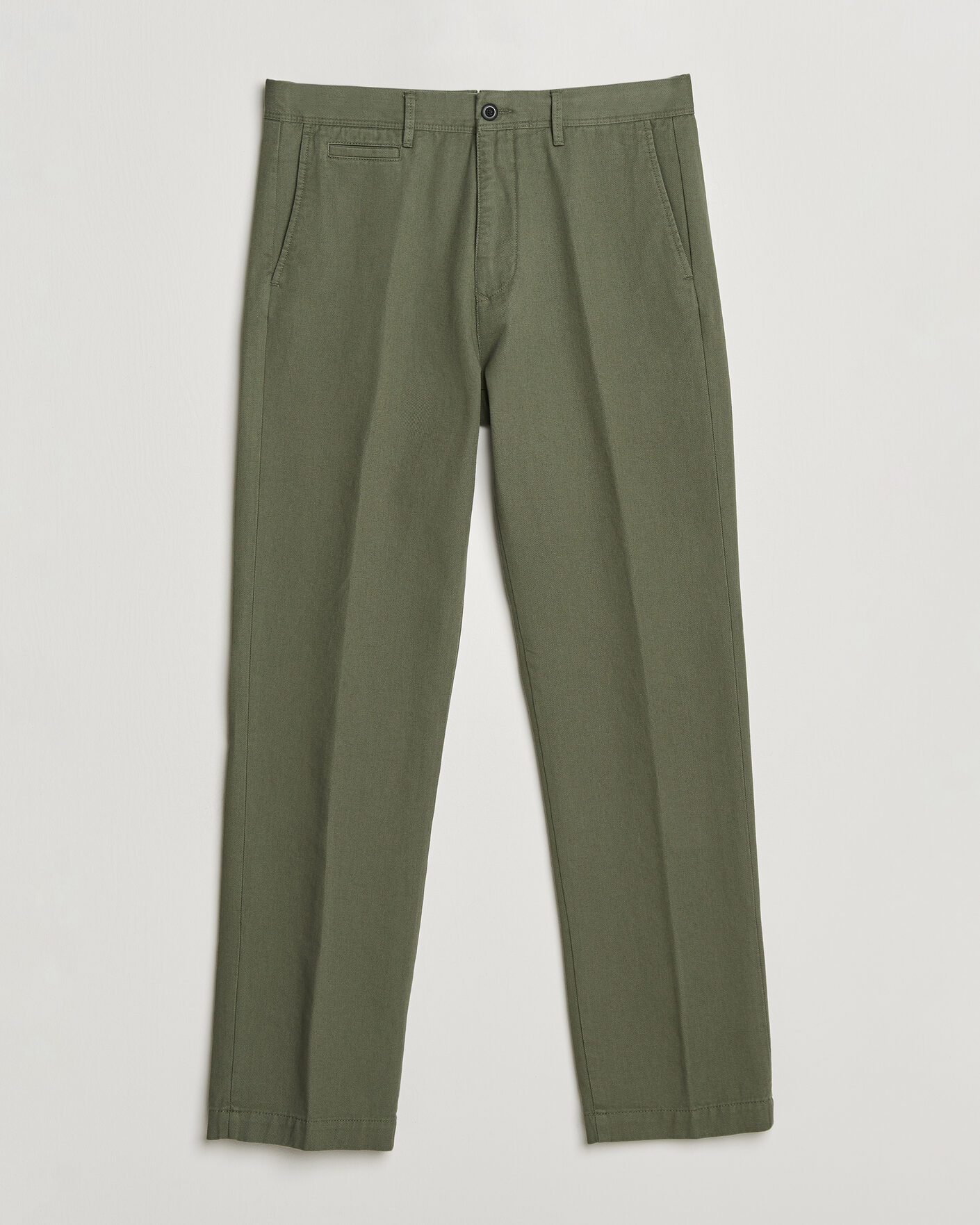 Hombres | Pantalones | Incotex | Regular Fit Uniform Cotton Slacks Military