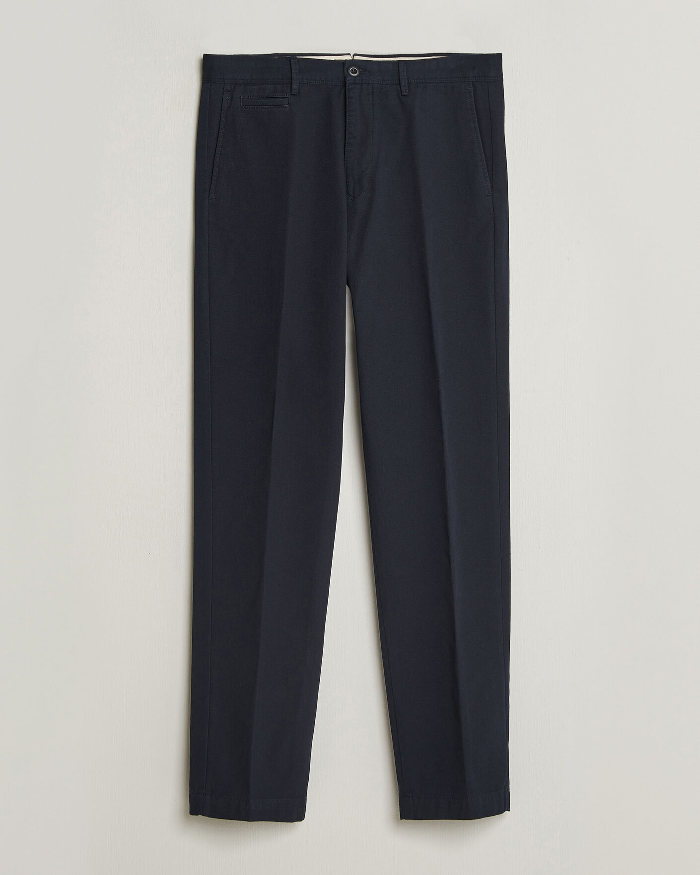 Hombres | Pantalones | Incotex | Regular Fit Uniform Cotton Slacks Navy