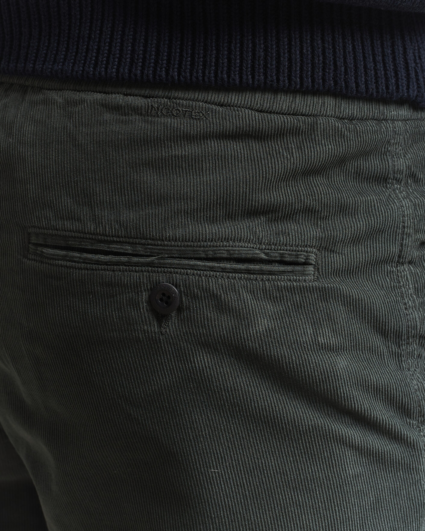 Hombres | Pantalones cortos | Incotex | Baby Corduroy Drawstring Shorts Dark Green