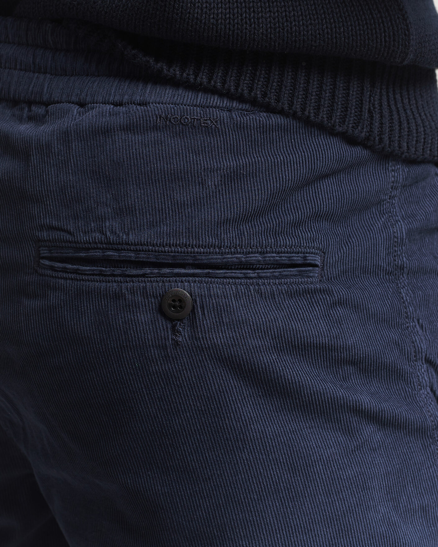 Hombres | Pantalones cortos | Incotex | Baby Corduroy Drawstring Shorts Navy