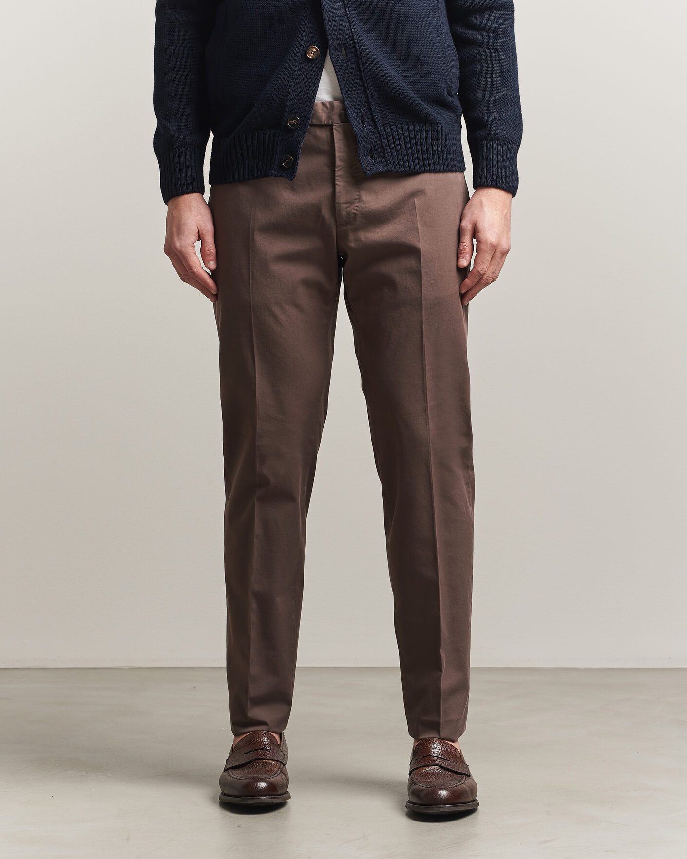Hombres | Pantalones | Incotex | Slim Fit Comfort Chinos Dark Brown