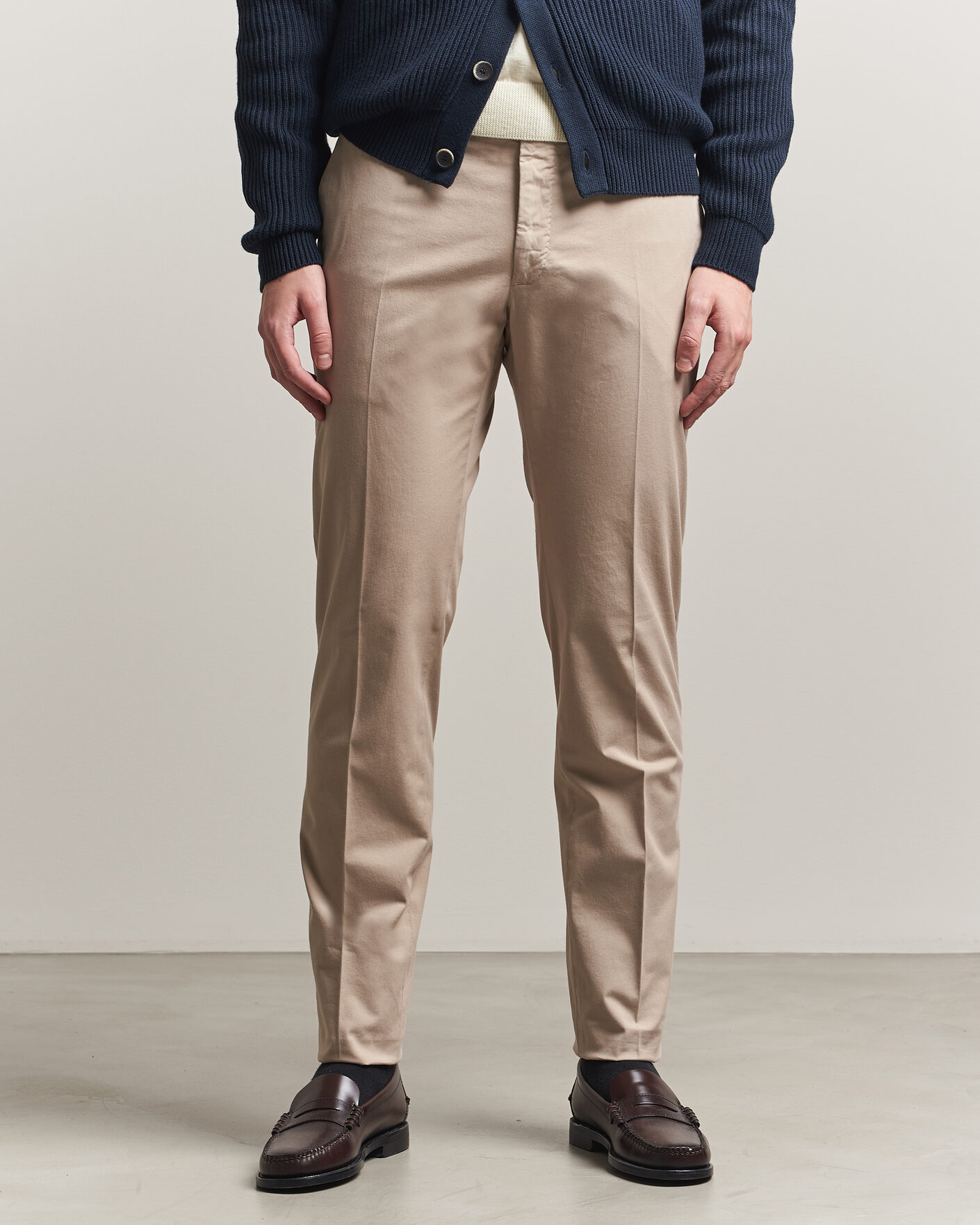 Hombres | Pantalones | Incotex | Slim Fit Comfort Chinos Sand