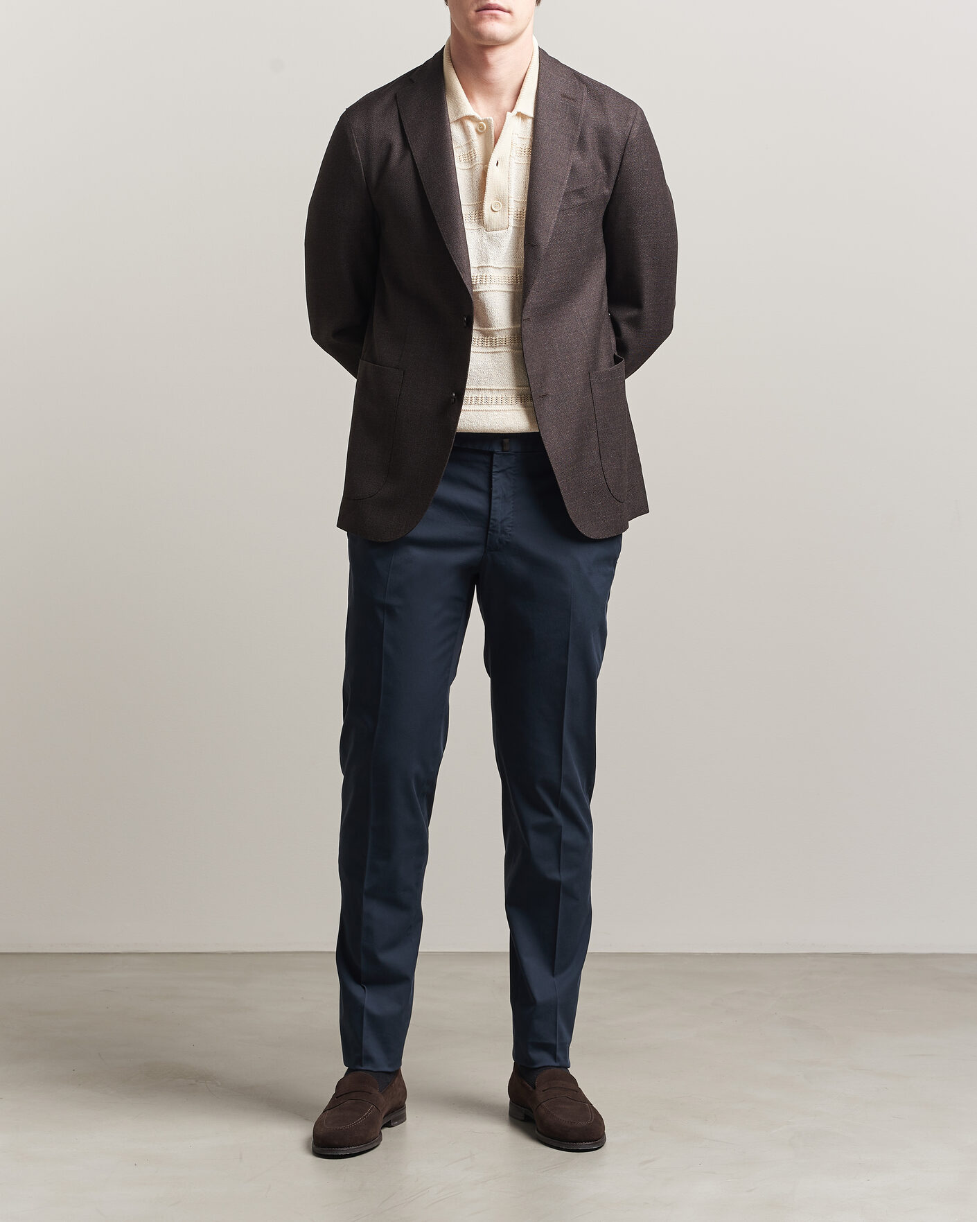 Hombres | Pantalones | Incotex | Slim Fit Comfort Chinos Navy